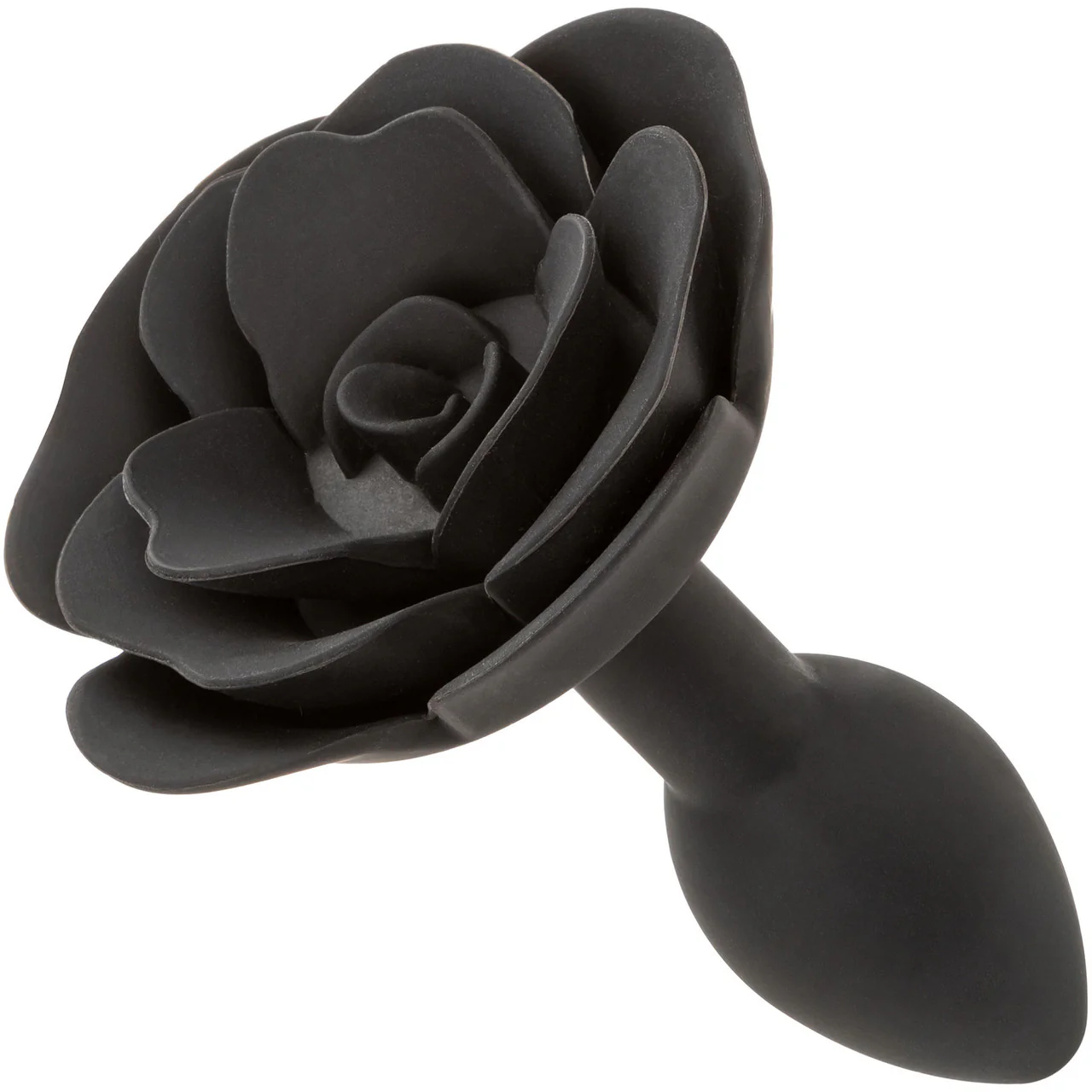 Forbidden Small Rose Silicone Butt Plug By CalExotics - Black - Image 4