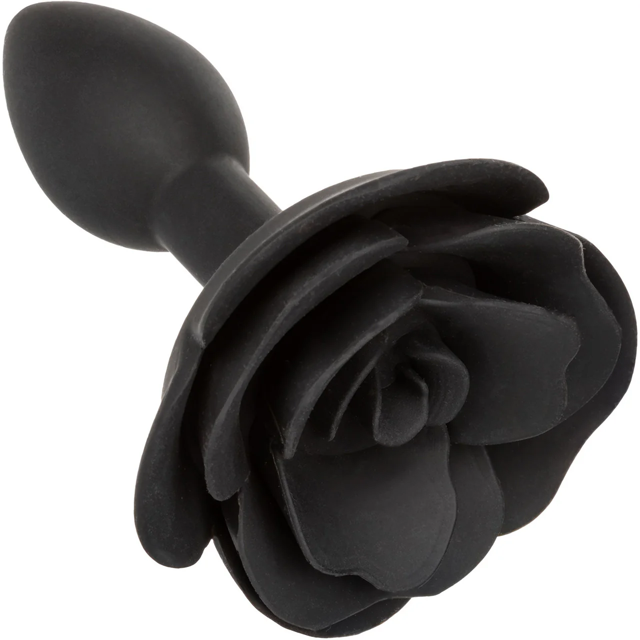 Forbidden Small Rose Silicone Butt Plug By CalExotics - Black - Image 5