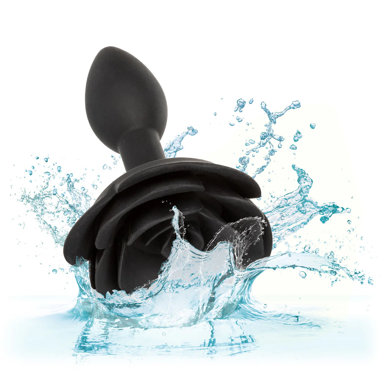 Forbidden Small Rose Silicone Butt Plug By CalExotics - Black - Image 8