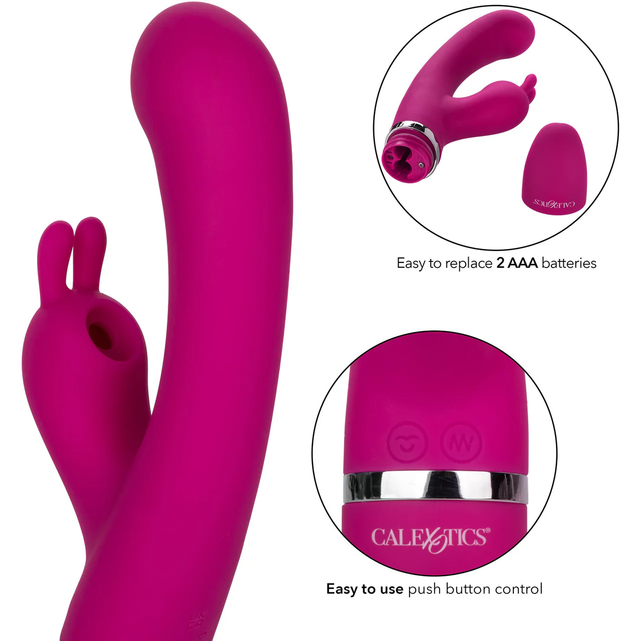 Foreplay Frenzy Bunny Kisser Dual Stimulation Vibrator By CalExotics - Pink - Image 14