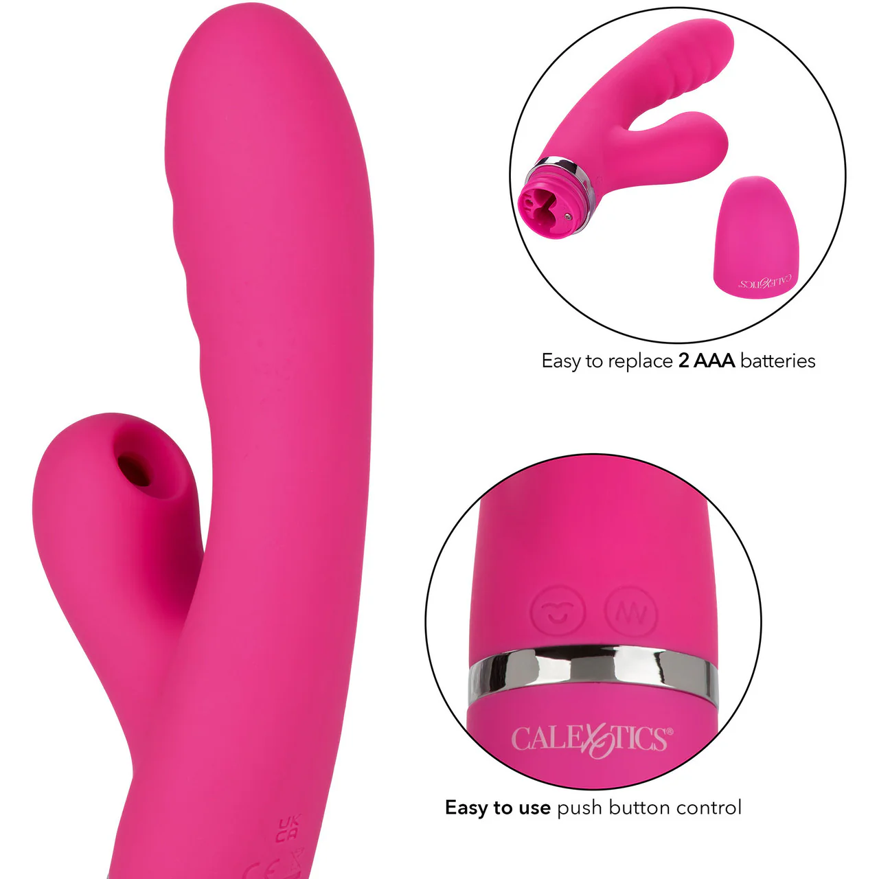 Foreplay Frenzy Pucker Dual Stimulation Vibrator With Suction By CalExotics - Pink - Image 12