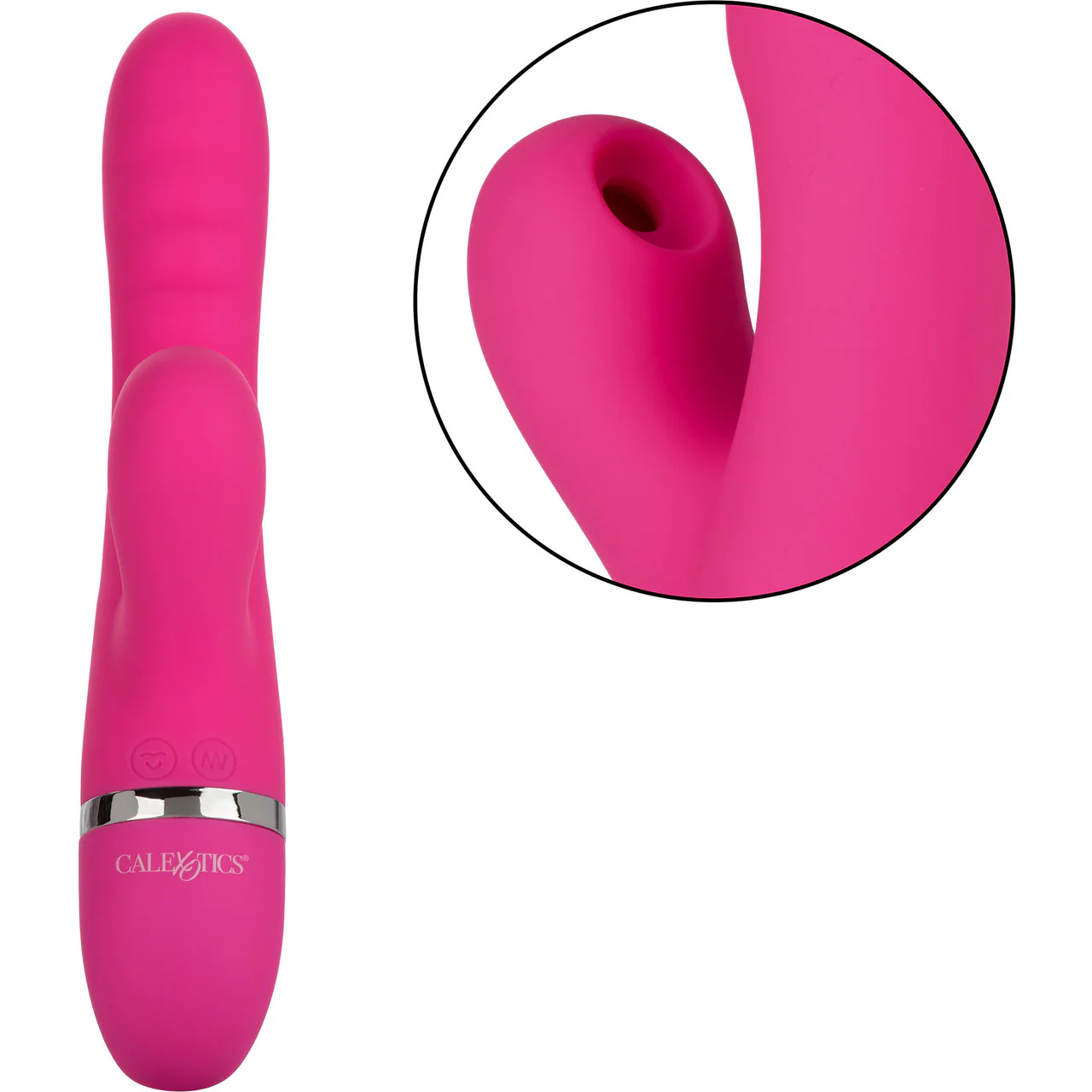 Foreplay Frenzy Pucker Dual Stimulation Vibrator With Suction By CalExotics - Pink - Image 4