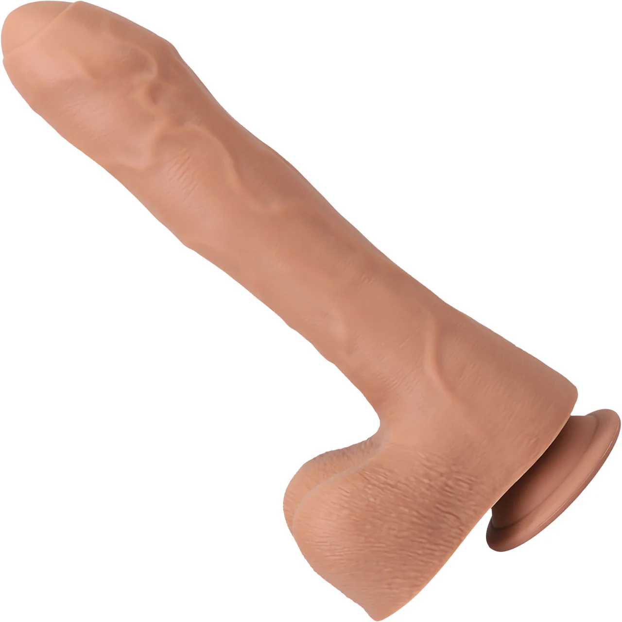 Fort Troff Uncut Thruster Rechargeable Silicone Mini Fuck Machine Dildo With Balls & Remote - Caramel - Image 2