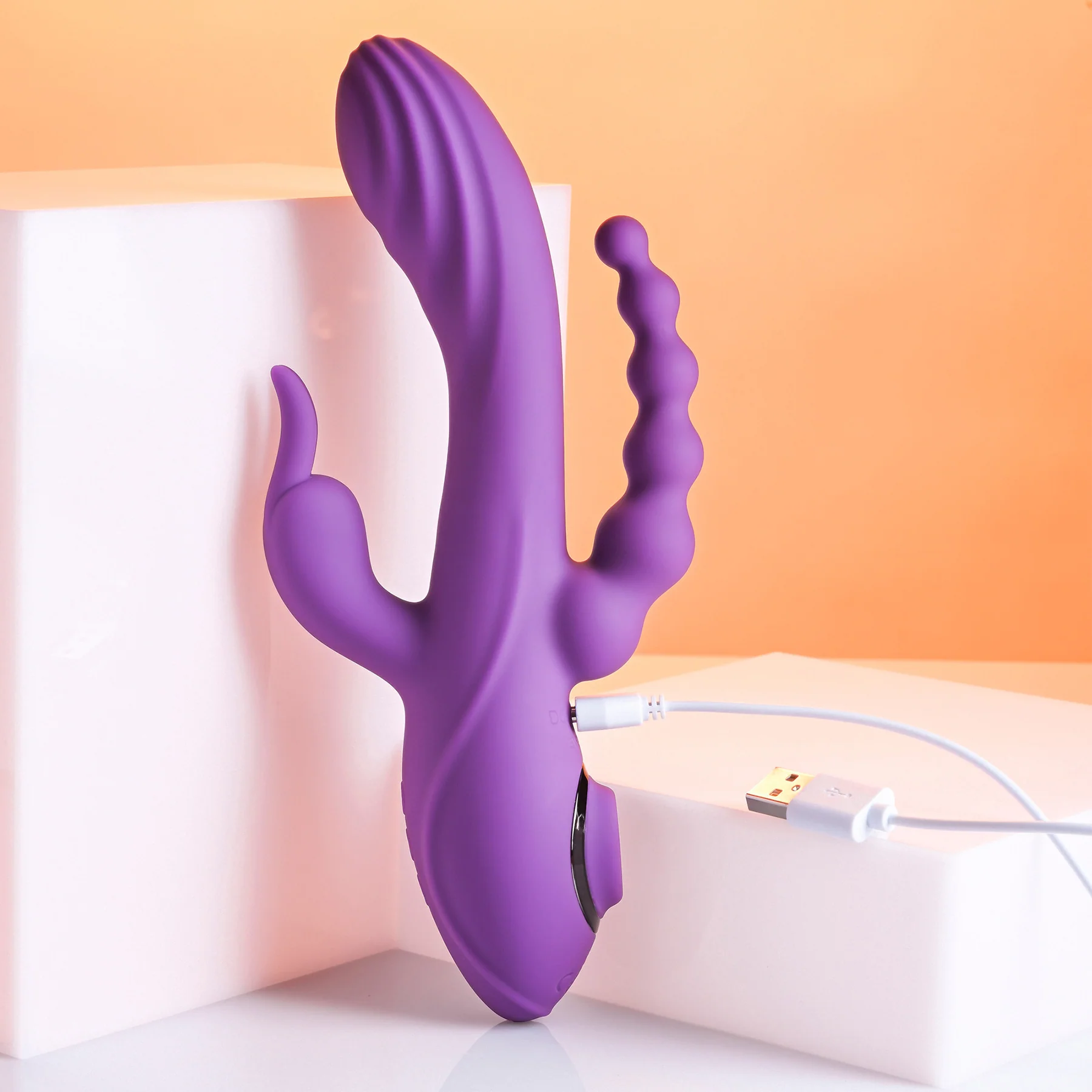 Fourgasm Quadruple Stimulation Rechargeable Silicone Vibrator By Evolved Novelties - Image 4