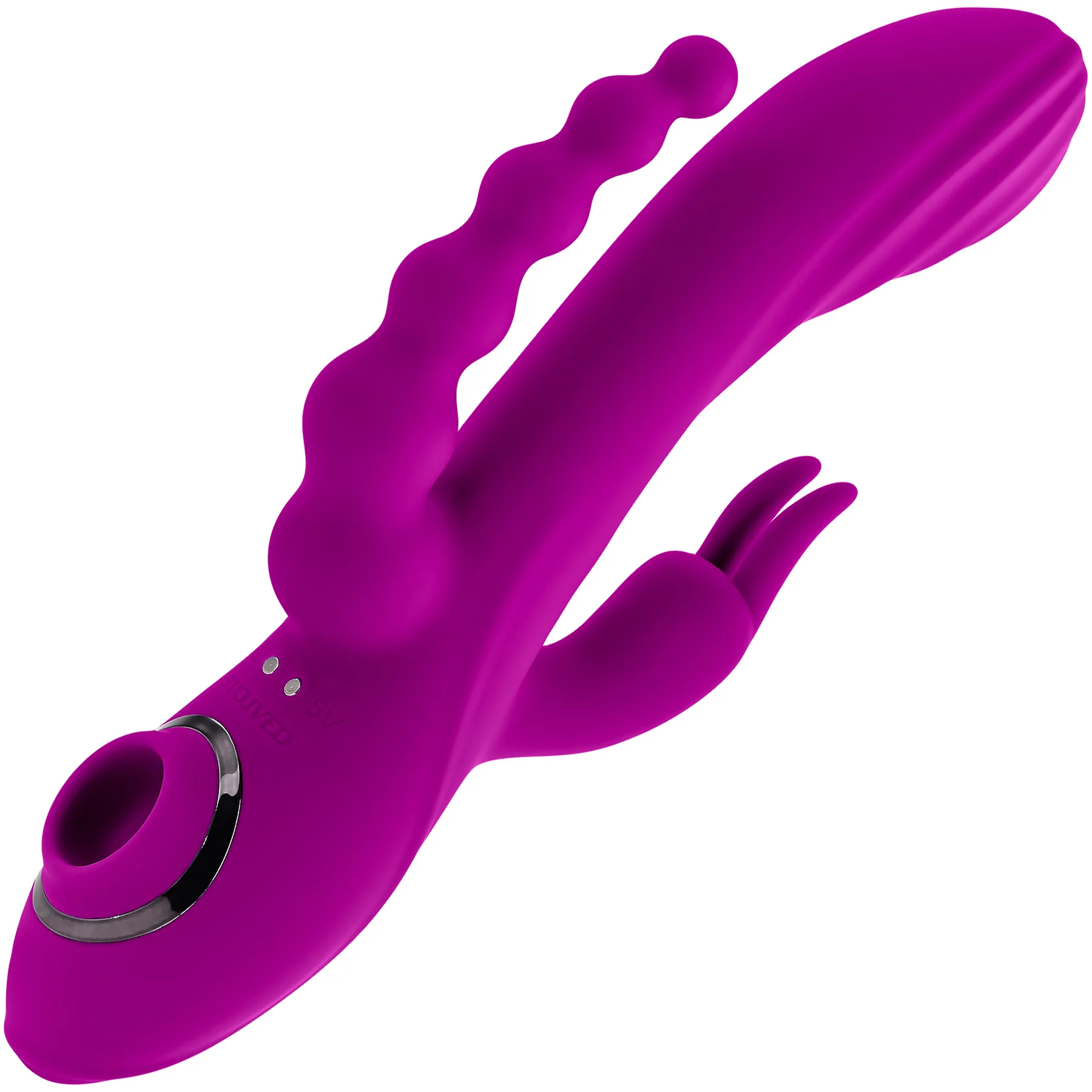 Fourgasm Quadruple Stimulation Rechargeable Silicone Vibrator By Evolved Novelties - Image 5