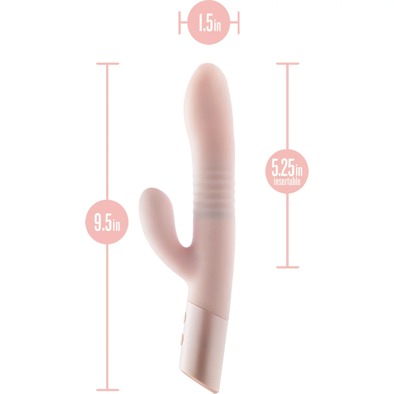 Fraya Rechargeable Silicone Thrusting Dual Stimulation Vibrator By Blush - Pink - Image 5