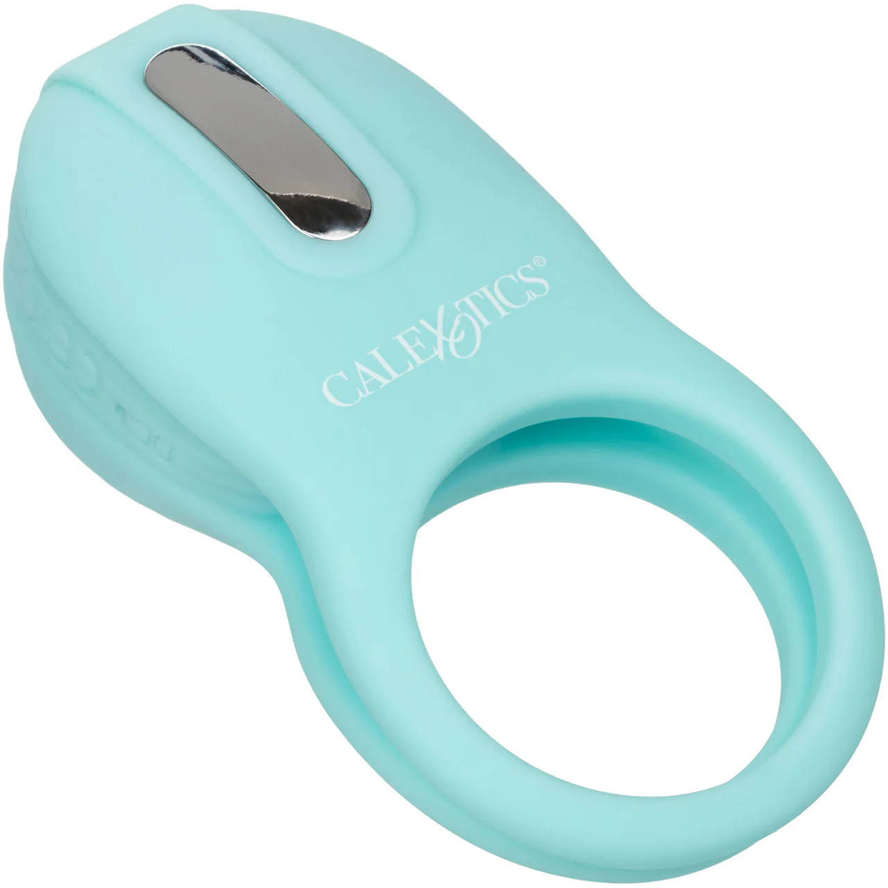 French Kiss Enhancer Silicone Rechargeable Waterproof Cock Ring By CalExotics - Blue - Image 3
