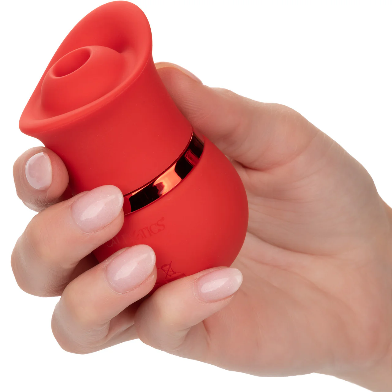 French Kiss Suck & Play Rechargeable Waterproof Silicone Interchangeable Set By CalExotics - Red - Image 5