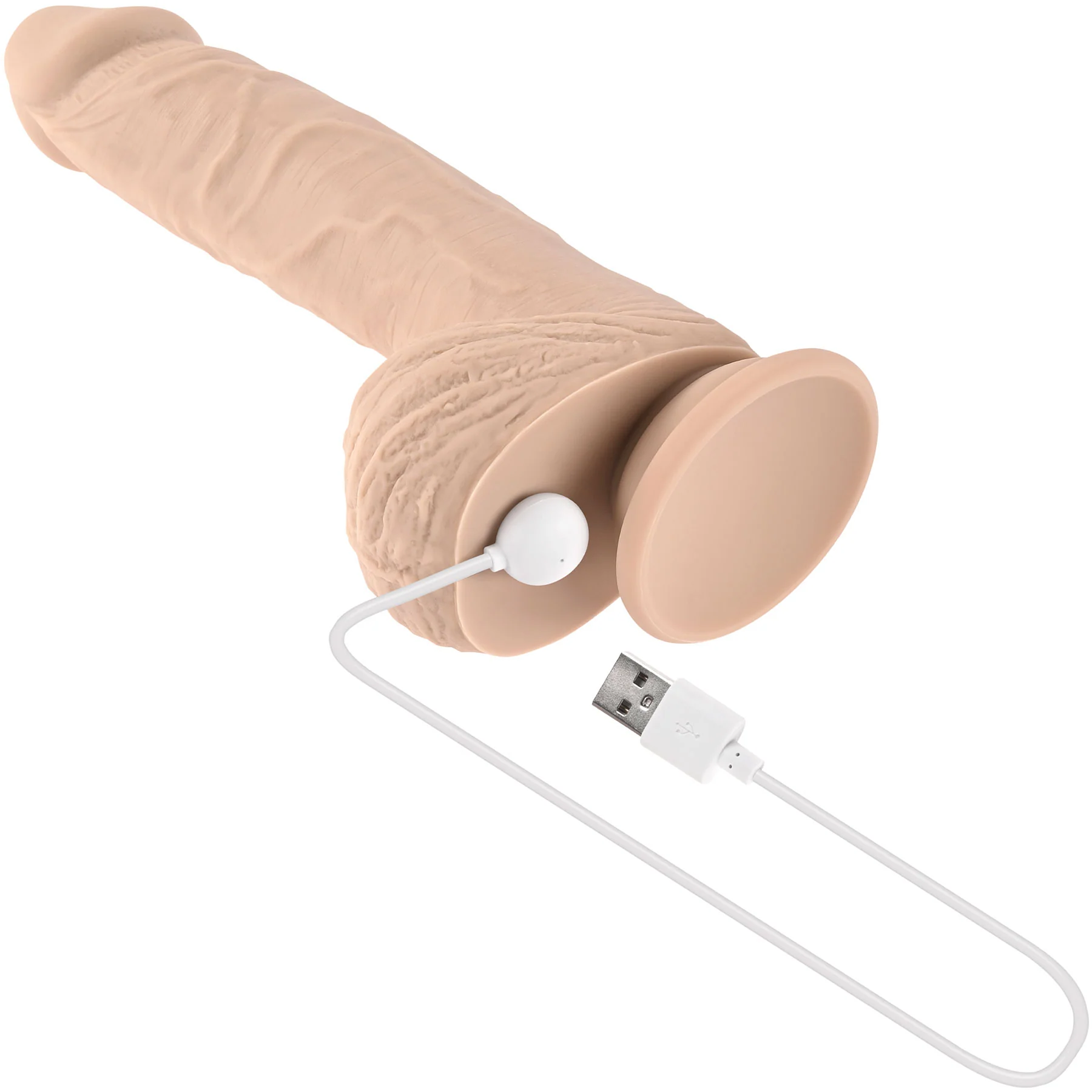 Full Monty Vibrating Silicone Rotating Realistic Suction Cup Dildo With Balls & Remote Control - Image 14