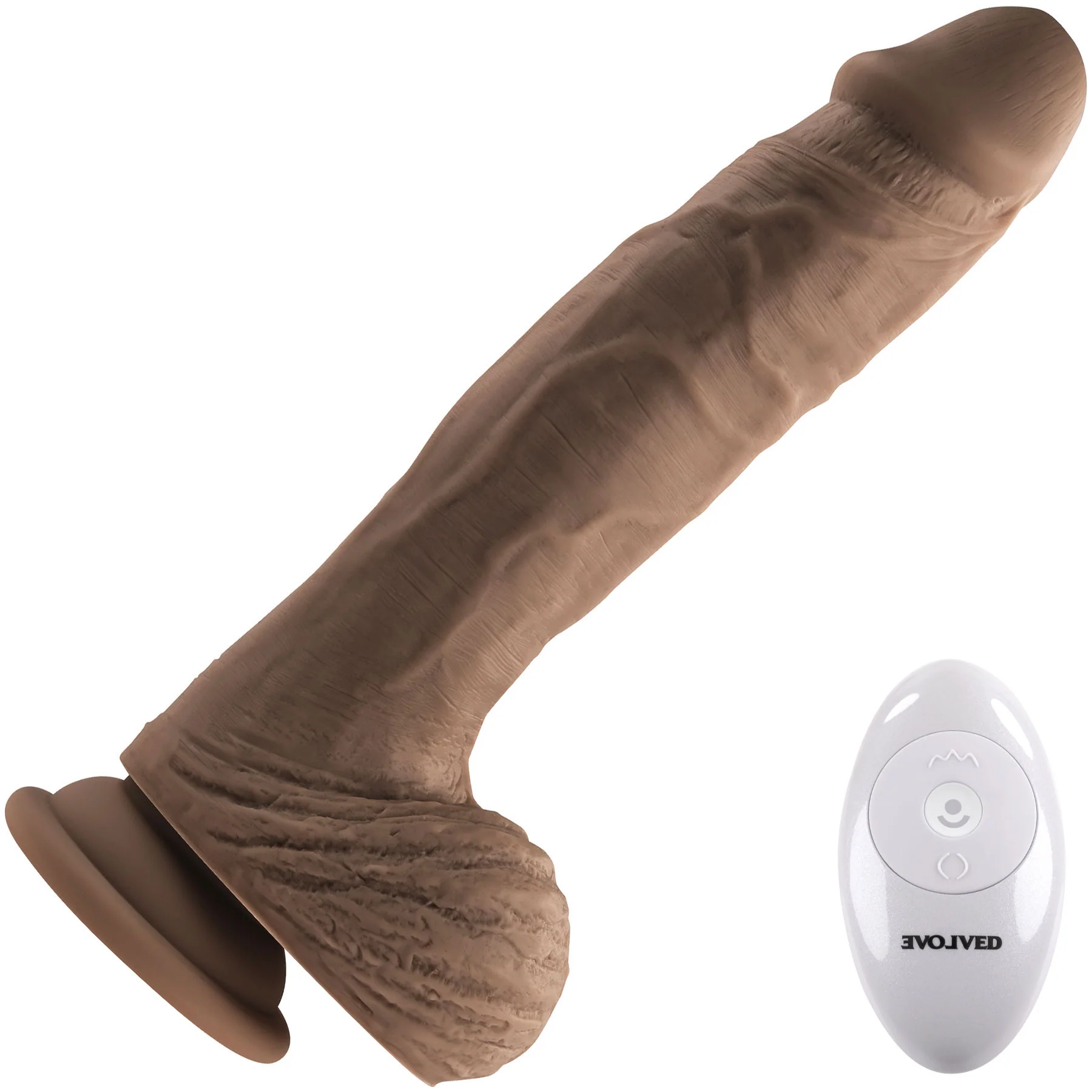 Full Monty Vibrating Silicone Rotating Realistic Suction Cup Dildo With Balls & Remote Control - Image 3