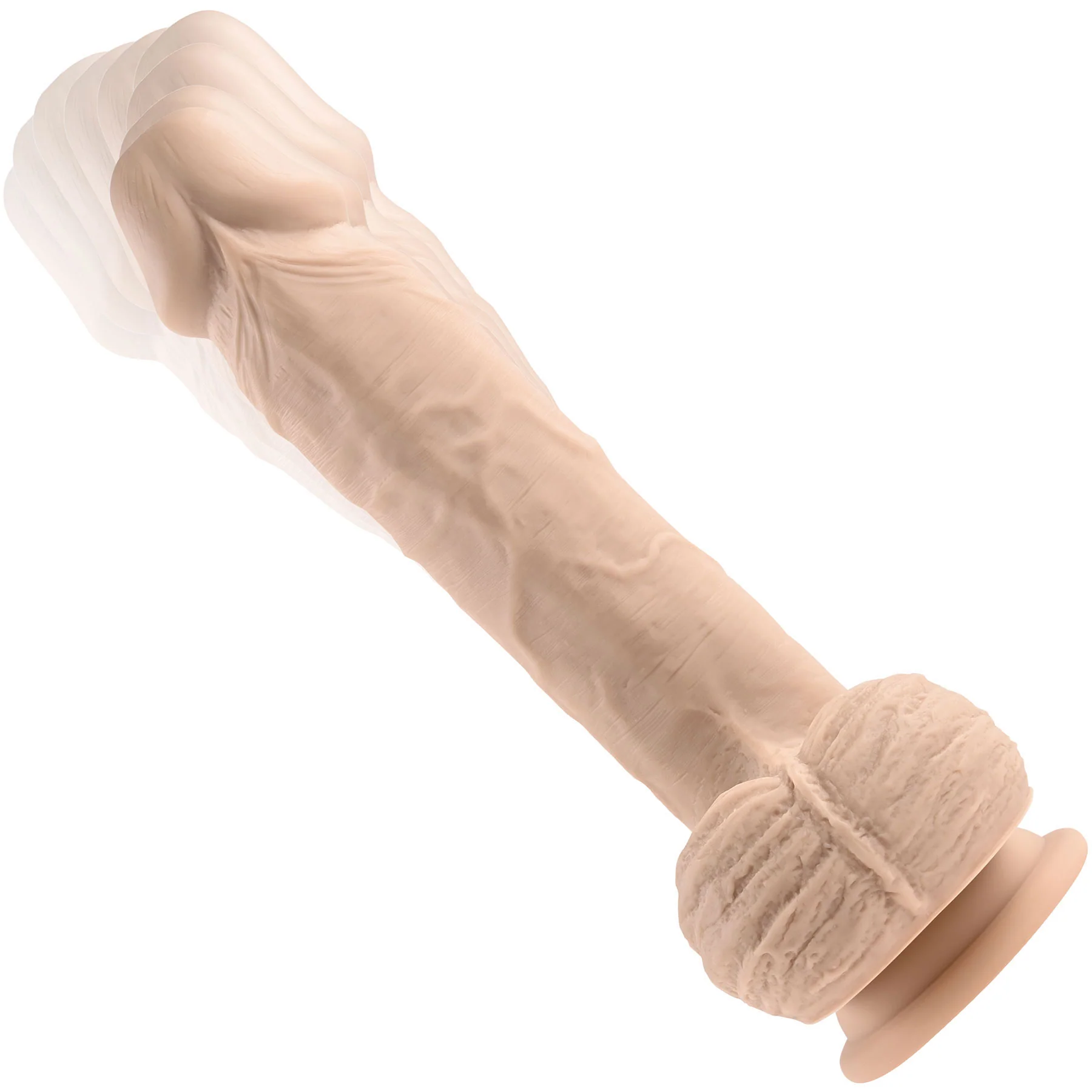 Full Monty Vibrating Silicone Rotating Realistic Suction Cup Dildo With Balls & Remote Control - Image 4