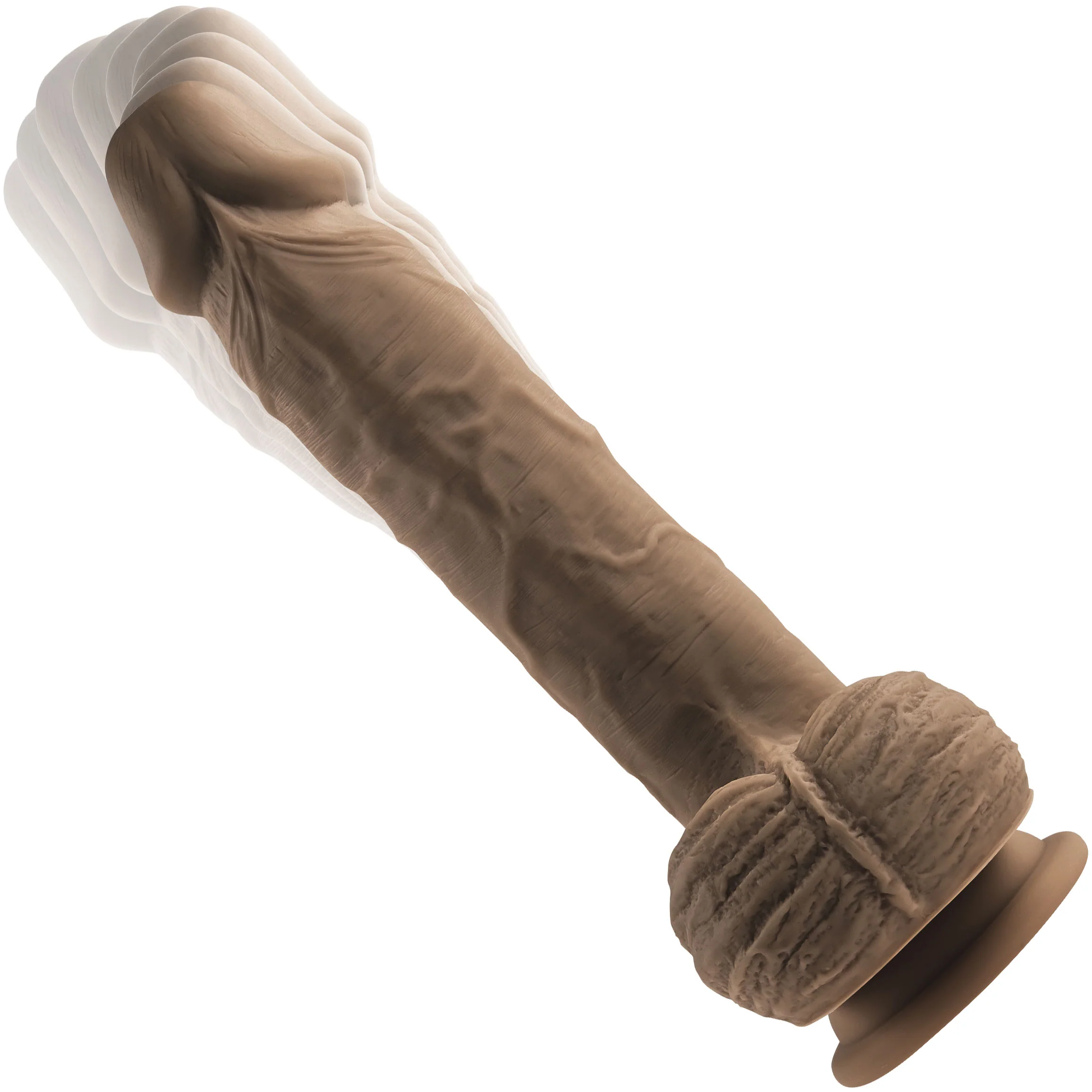 Full Monty Vibrating Silicone Rotating Realistic Suction Cup Dildo With Balls & Remote Control - Image 5