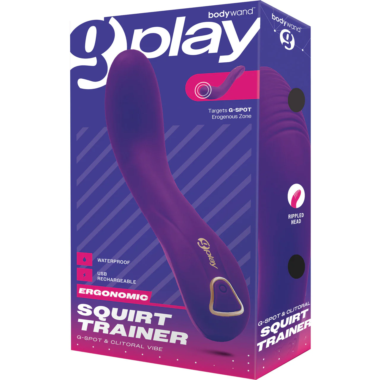G-Play Ergonomic Squirt Trainer Rechargeable Silicone G-Spot Vibrator By Bodywand - Purple - Image 4