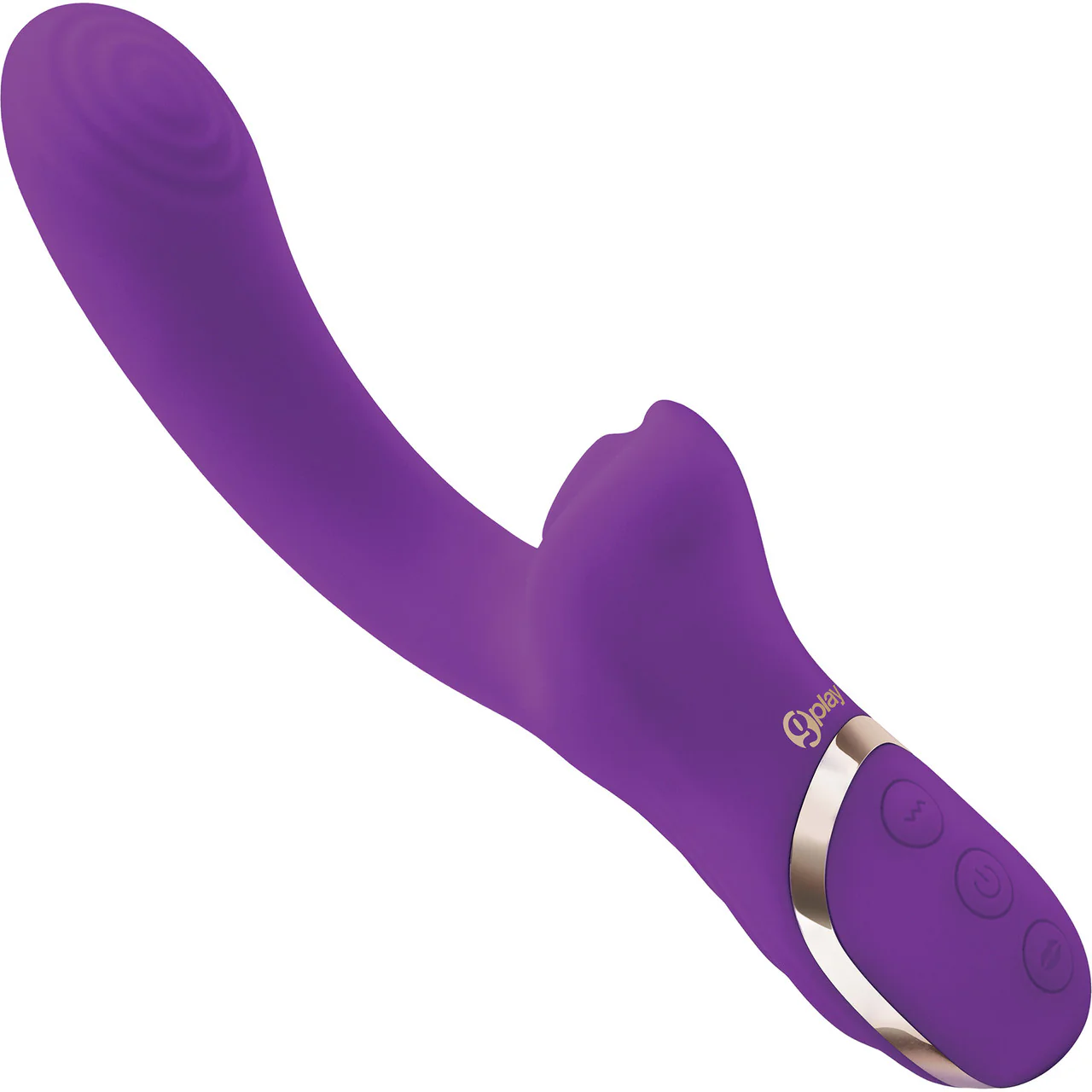 G-Play Squirt Trainer Silicone Dual Stimulation G-Spot Vibrator With Suction By Bodywand - Purple - Image 2
