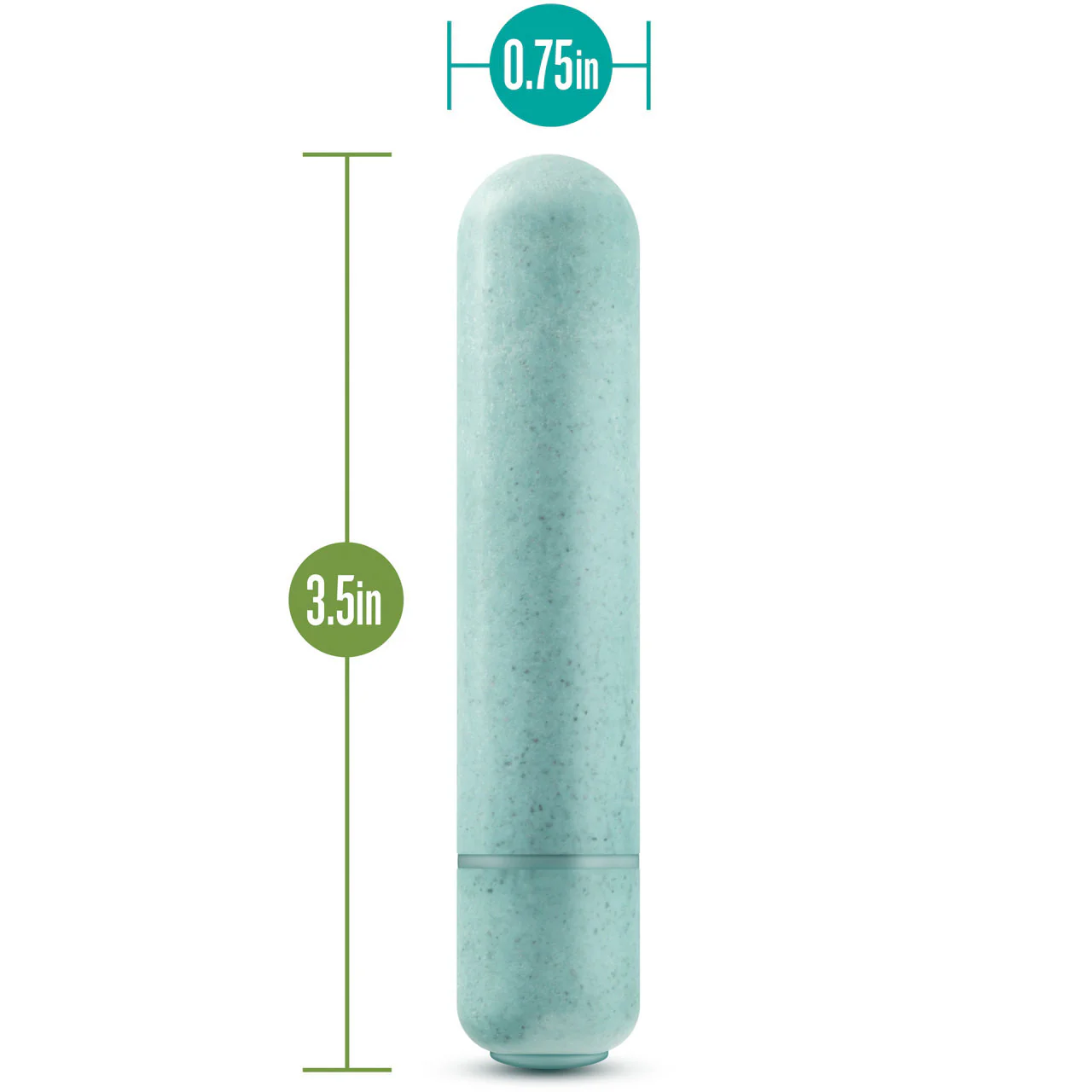 Gaia Eco Bullet Biodegradable & Recyclable Mini Vibrator By Blush Novelties - Aqua - Image 5