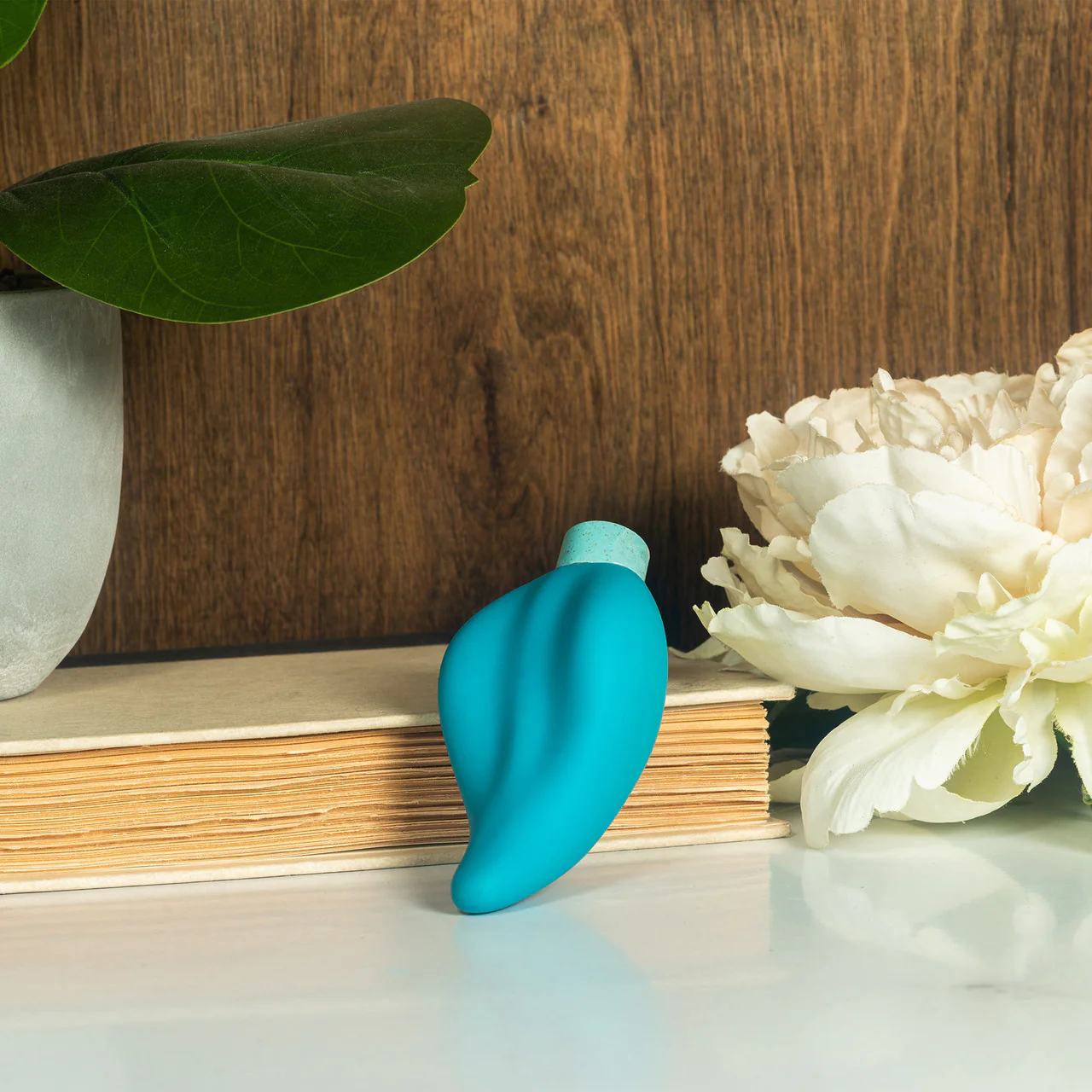 Gaia Eco Caress Rechargeable Waterproof Plant Based Clitoral Vibrator By Blush - Aqua - Image 9