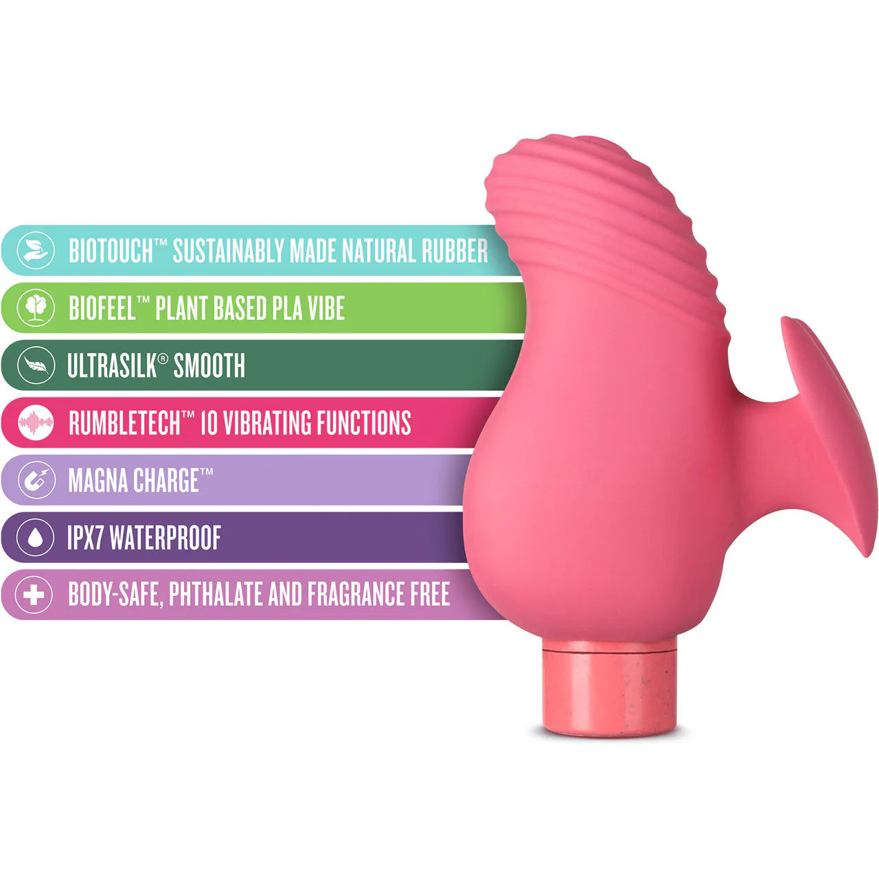 Gaia Eco Love Rechargeable Waterproof Plant Based Clitoral Vibrator By Blush - Coral - Image 8