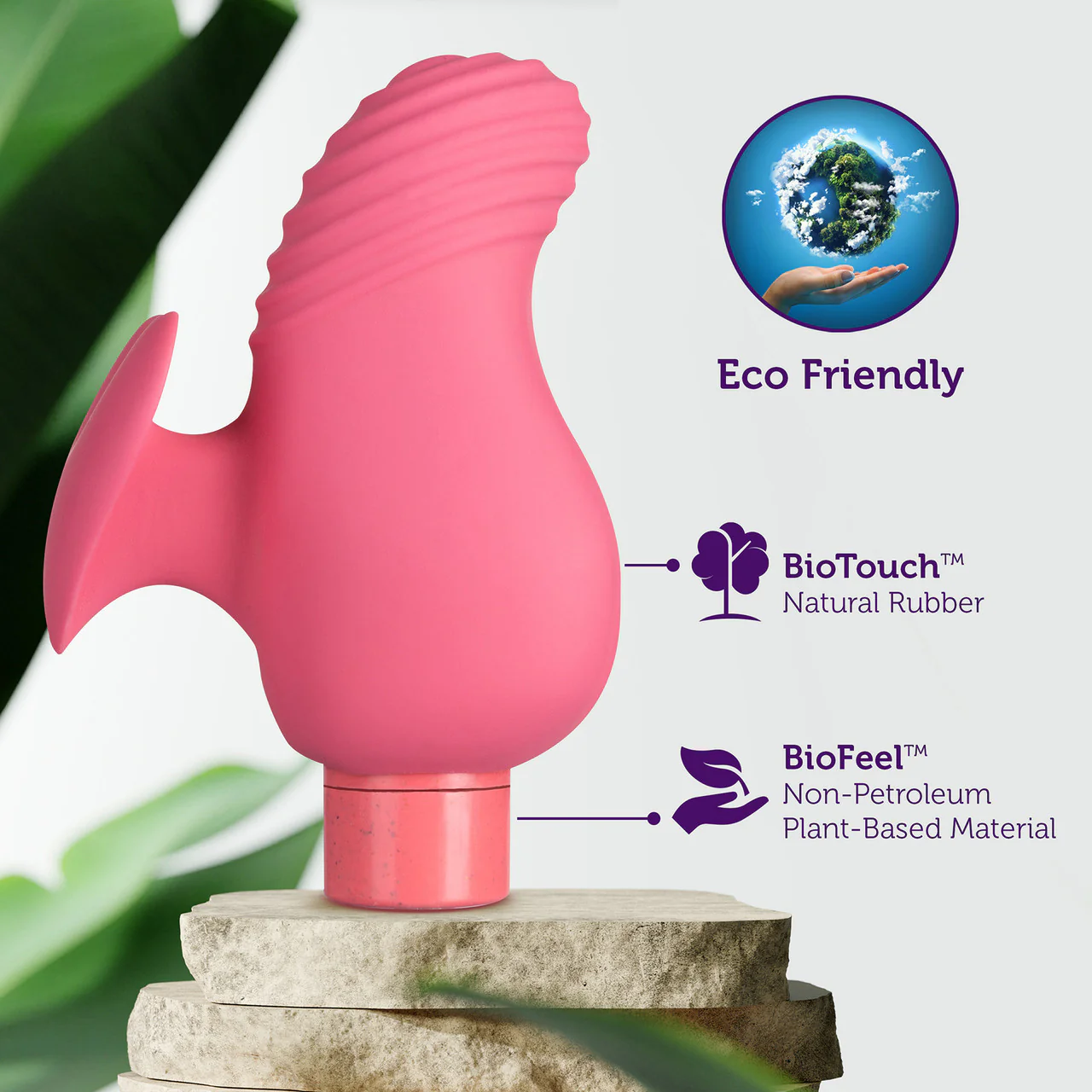 Gaia Eco Love Rechargeable Waterproof Plant Based Clitoral Vibrator By Blush - Coral - Image 9