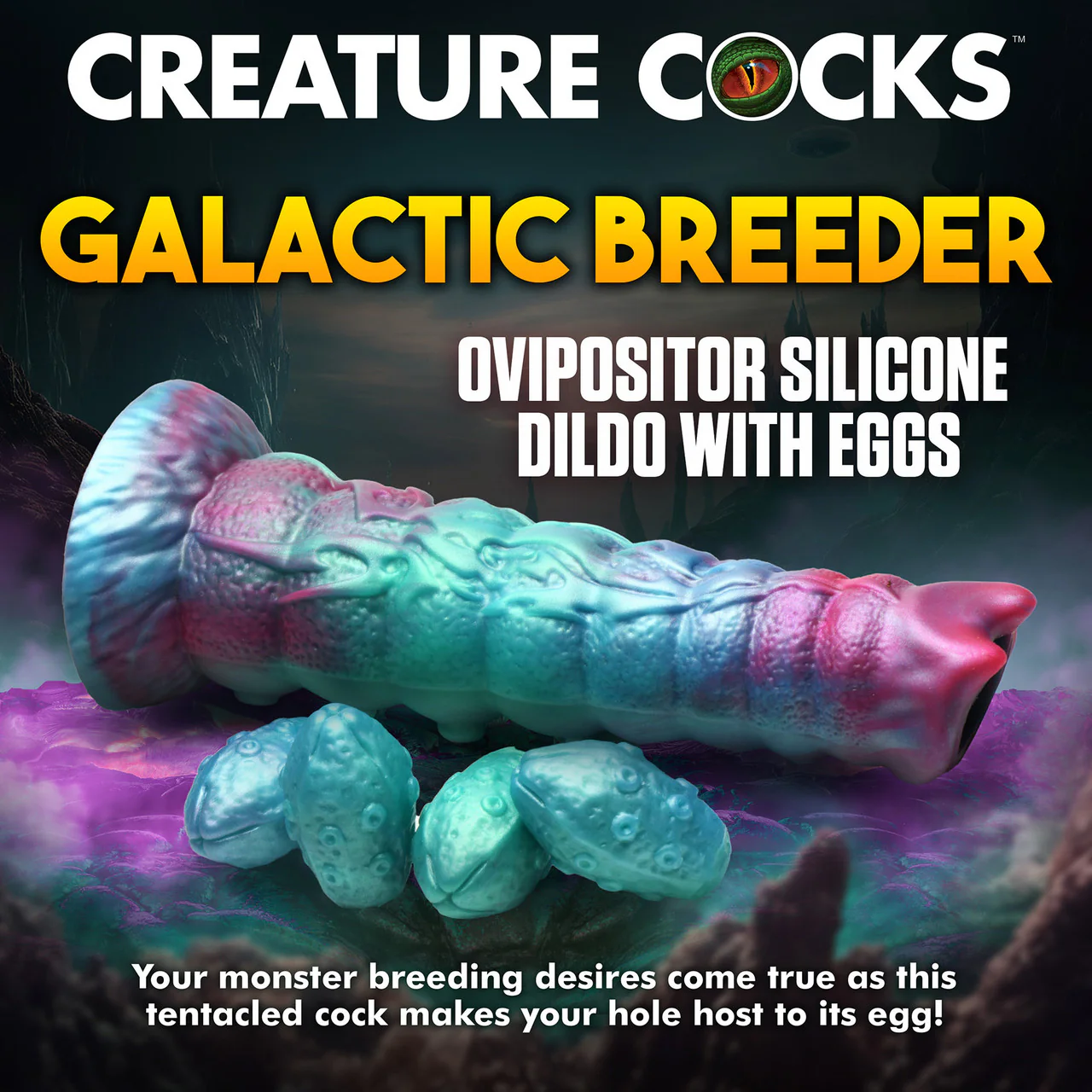 Galactic Breeder 8.75" Silicone Ovipositor Dildo With Eggs By Creature Cocks - Image 15