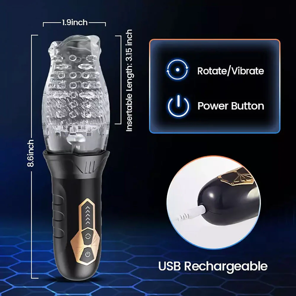 Gawk Gawk 3000 Rotating Vibrating Rechargeable Oral Sex Penis Masturbator - Image 4