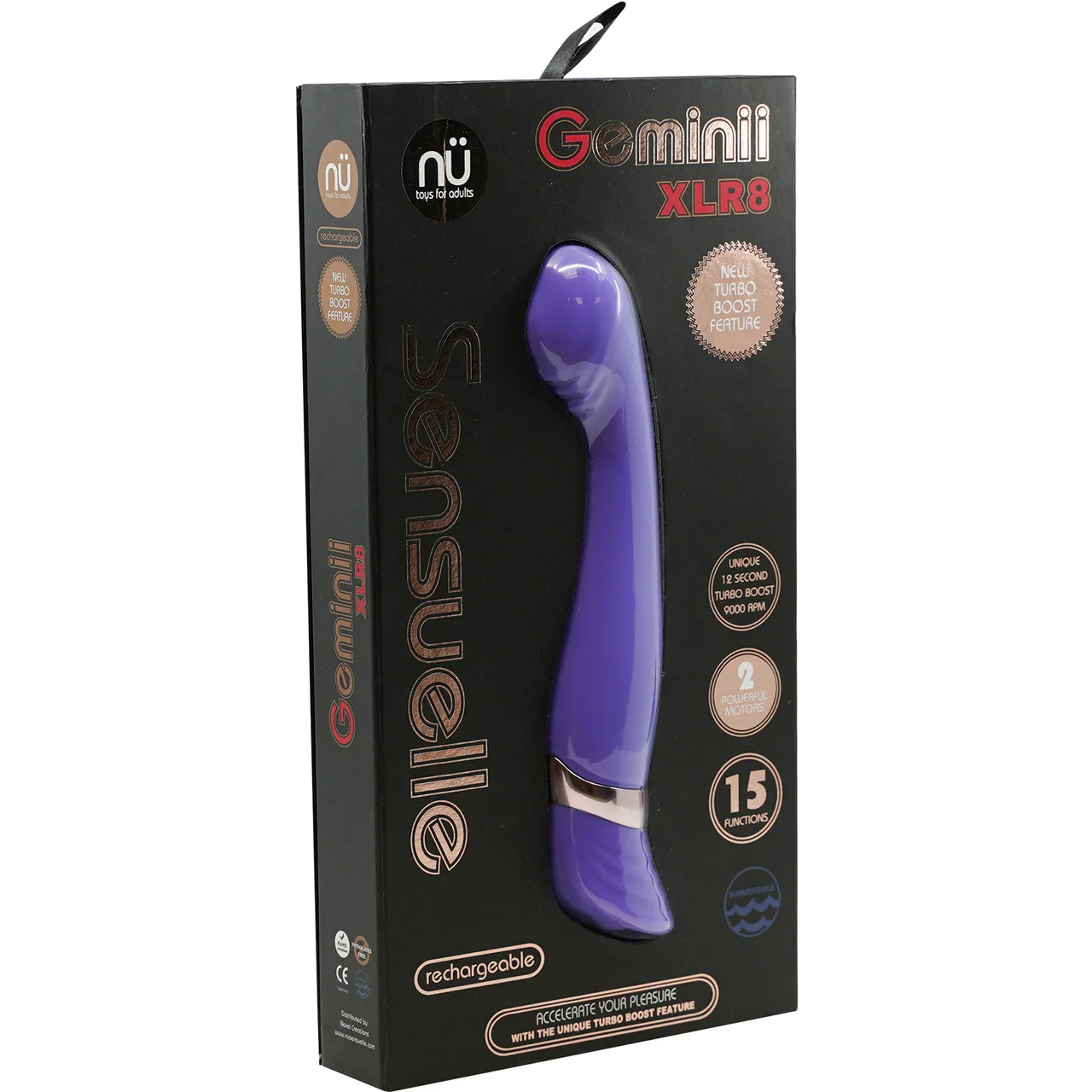 Geminii XLR8 Silicone Waterproof G-Spot Vibrator With Fluttering Tip By Nu Sensuelle - Violet - Image 2