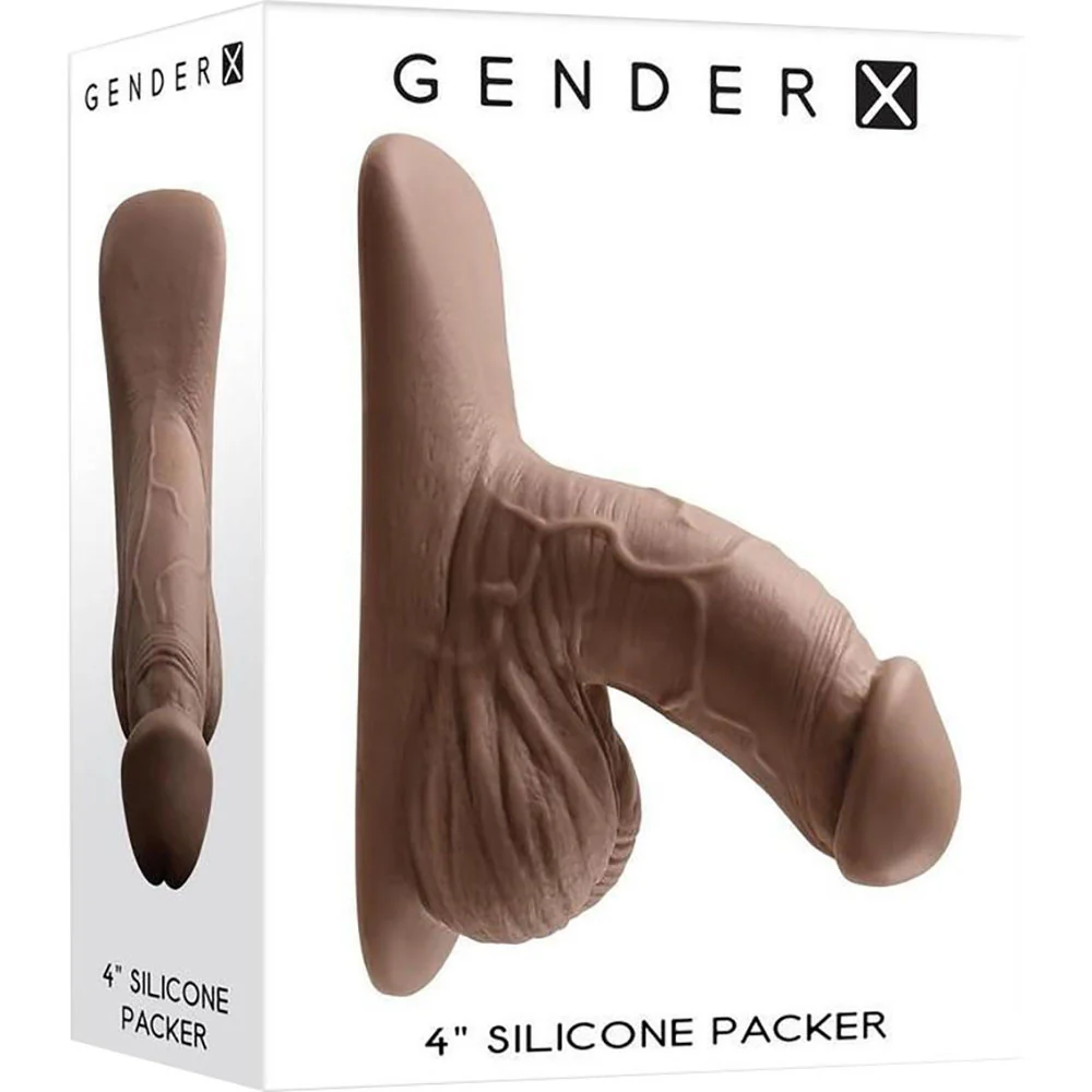 Gender X 4" Silicone Penis Packer - Dark - Image 4