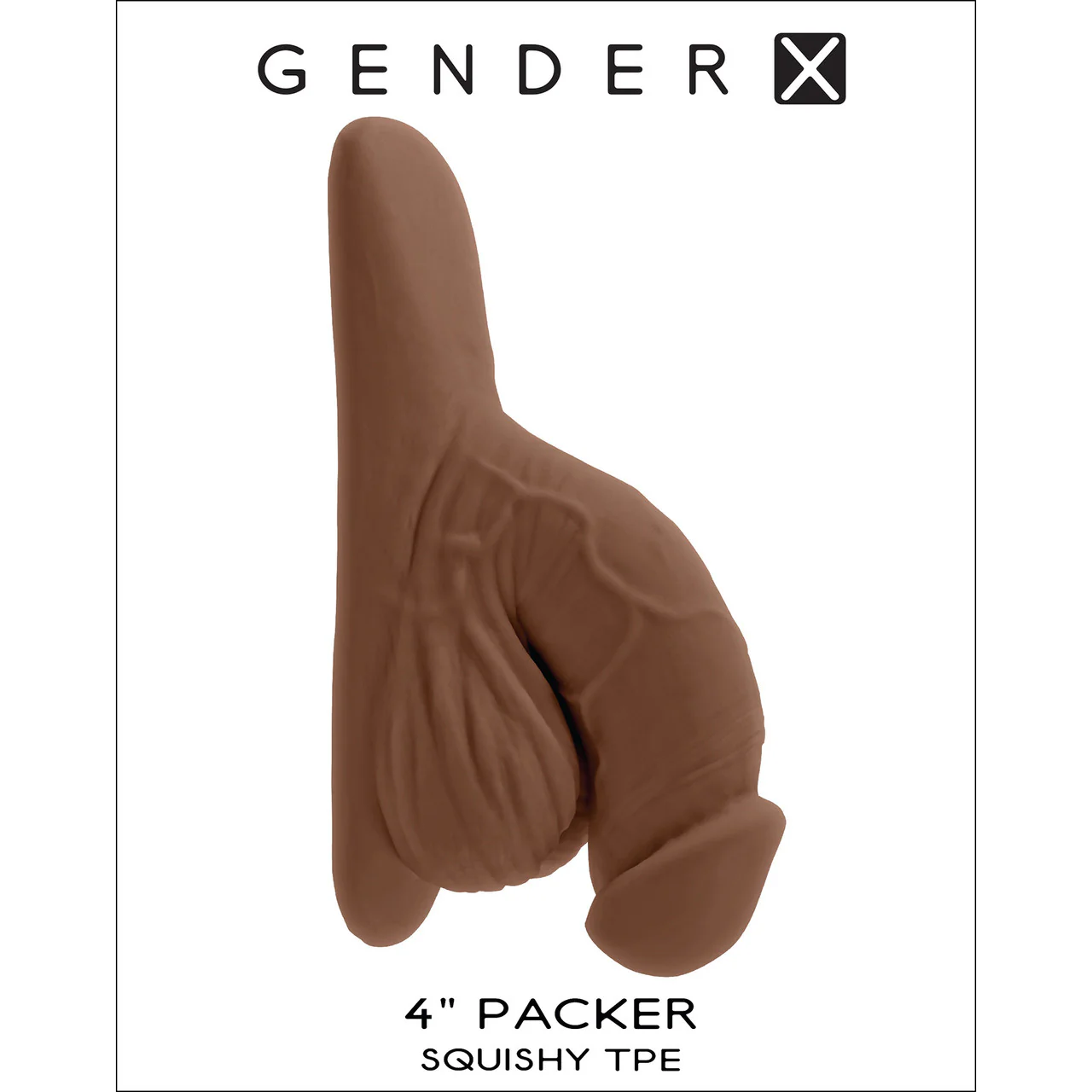 Gender X 4" Squishy Penis Packer - Chocolate - Image 7