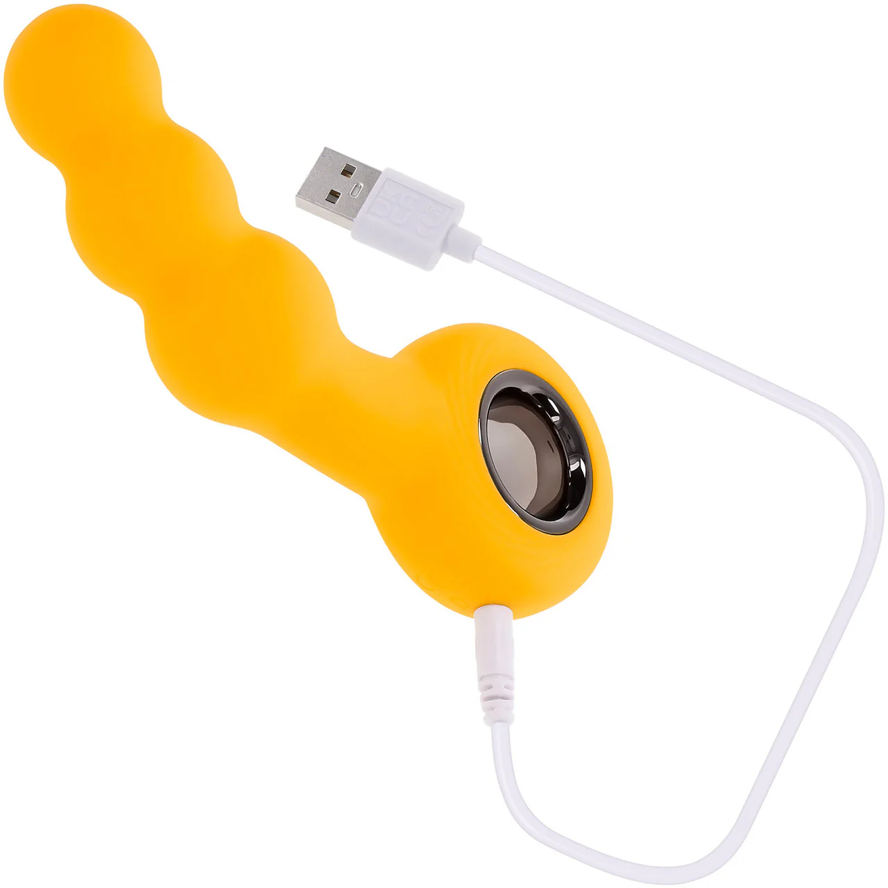Gender X Bumble Rechargeable Waterproof Silicone Vibrating Beaded Anal Probe - Yellow - Image 6