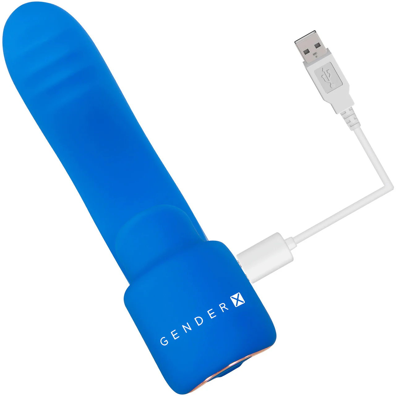 Gender X Flick It Rechargeable Silicone Dual Stimulation Tongue-Flicking Wearable Vibrator - Blue - Image 11