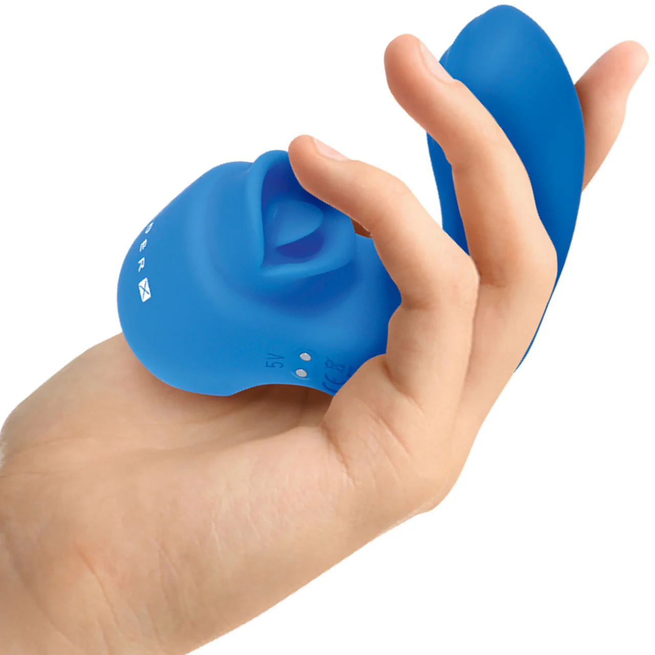 Gender X Flick It Rechargeable Silicone Dual Stimulation Tongue-Flicking Wearable Vibrator - Blue - Image 5