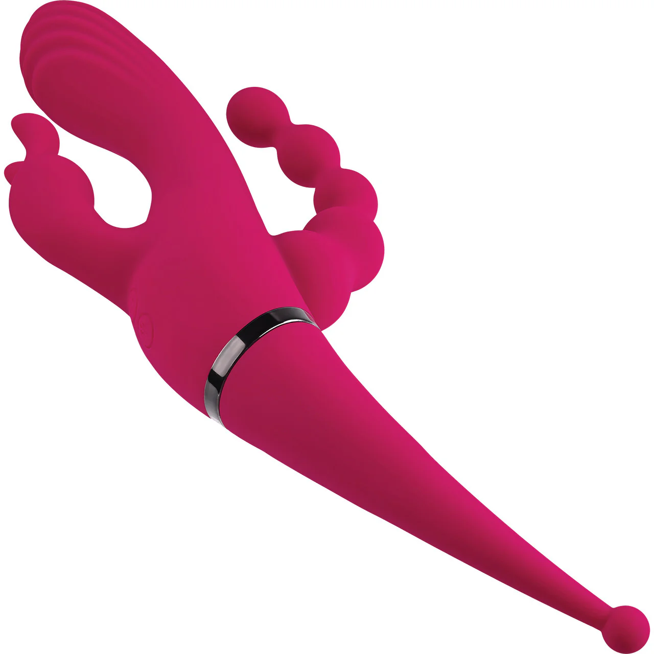 Gender X Four By Four Rechargeable Waterproof Silicone Quadruple Stimulating Vibrator - Red - Image 2