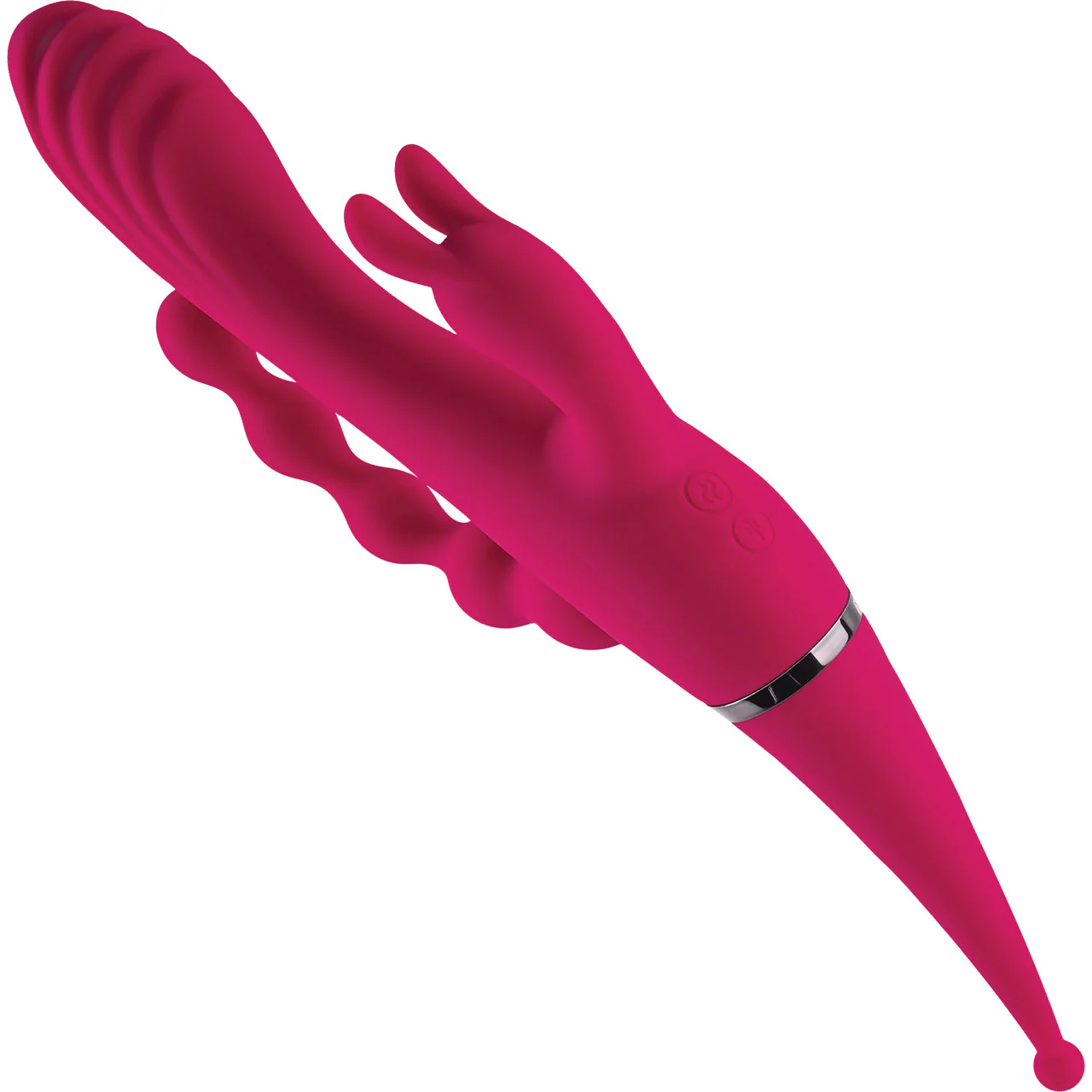 Gender X Four By Four Rechargeable Waterproof Silicone Quadruple Stimulating Vibrator - Red - Image 4