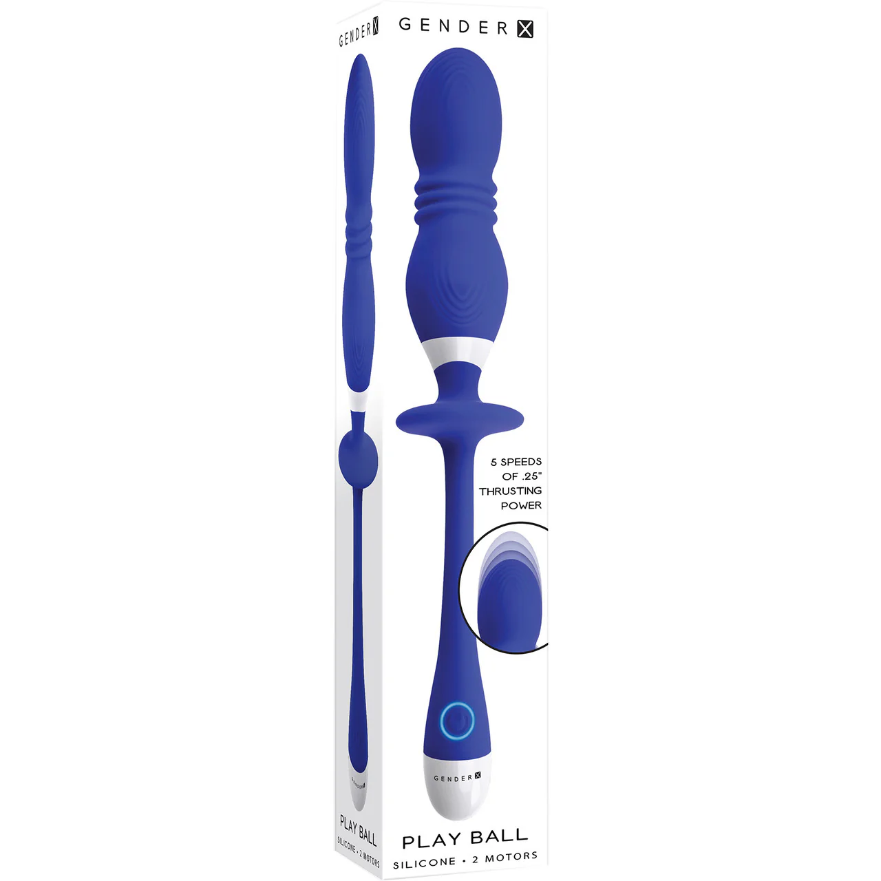 Gender X Play Ball Rechargeable Waterproof Silicone Vibrating Thrusting Probe - Image 7