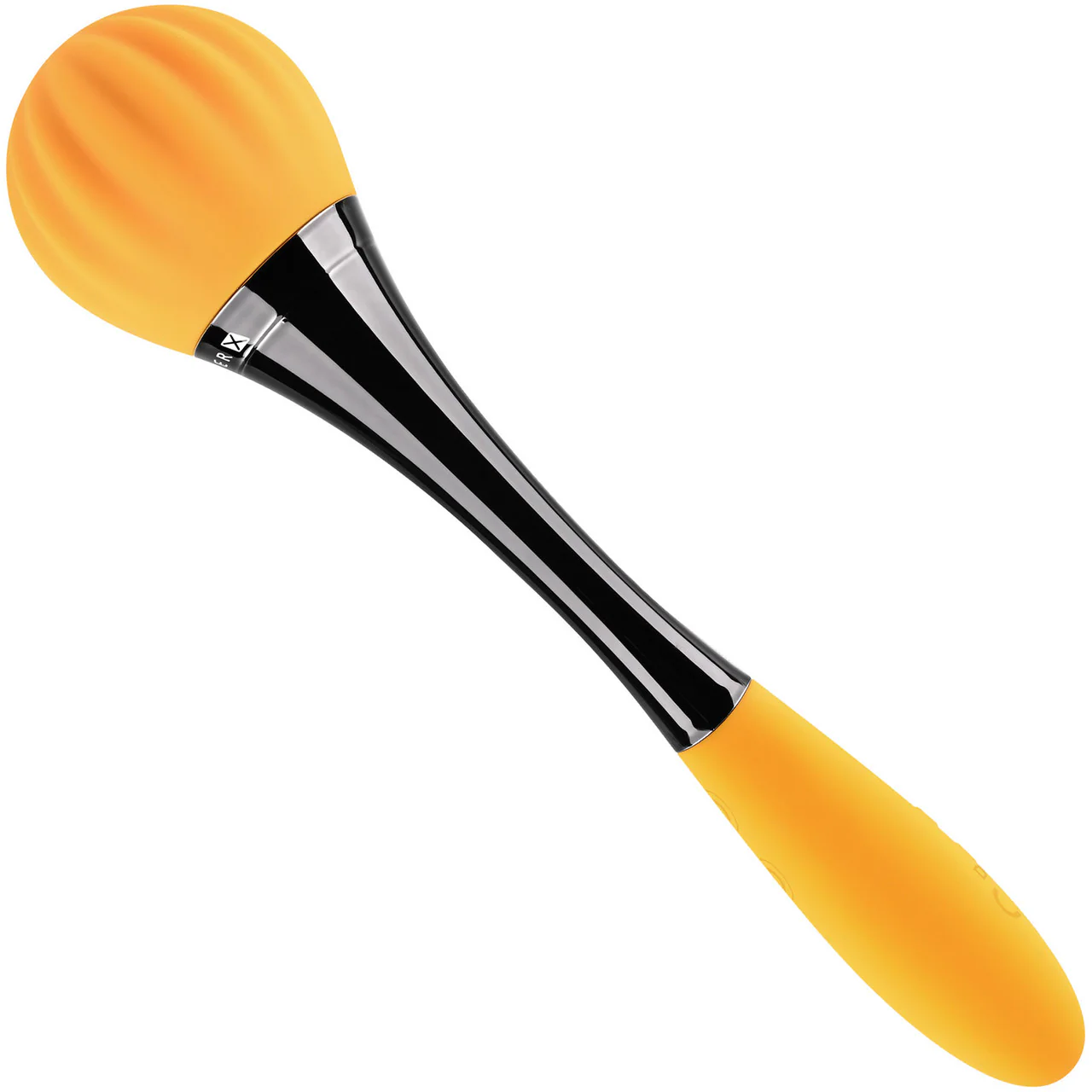 Gender X Sunflower Silicone Rechargeable Waterproof Double Ended Vibrator - Yellow & Black - Image 2