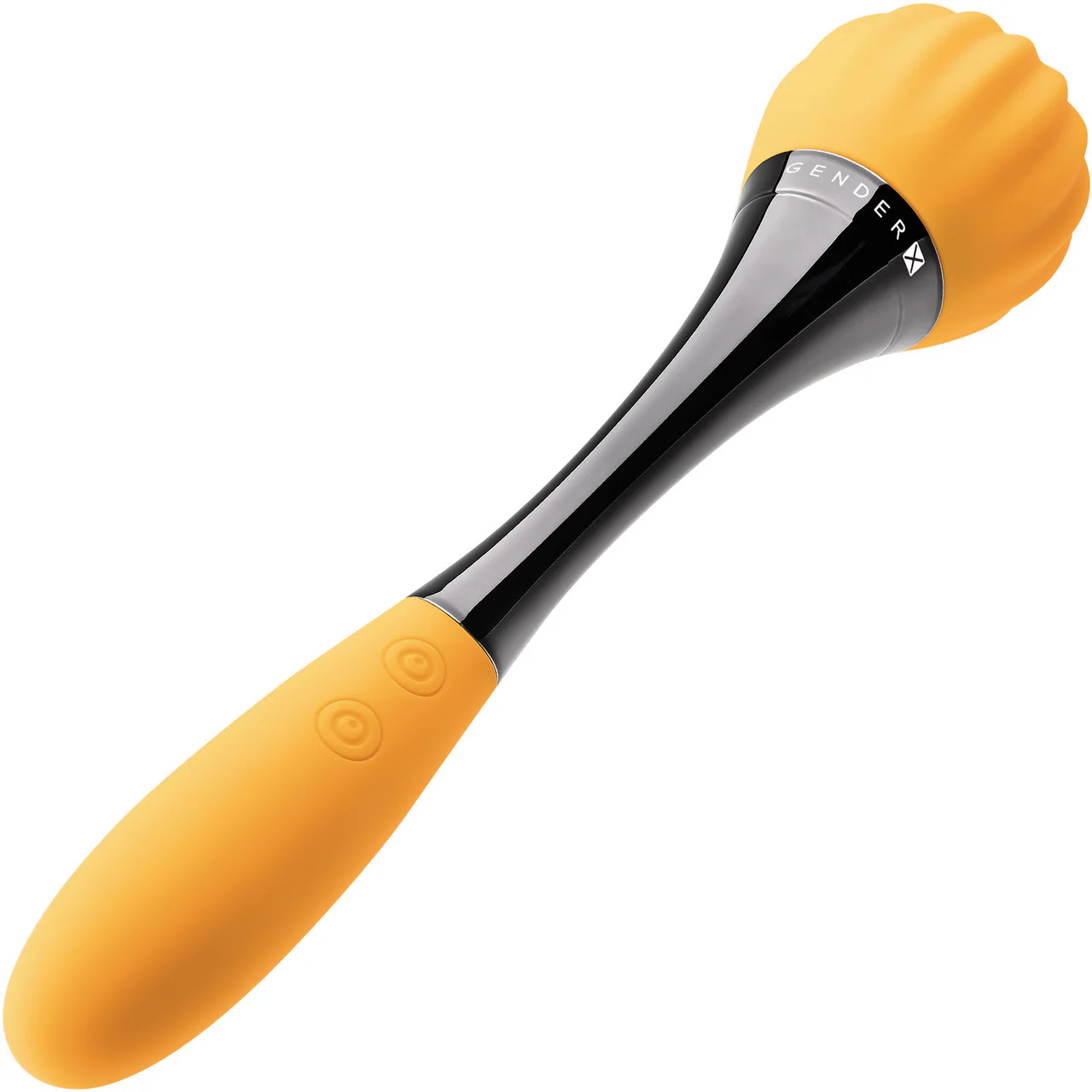 Gender X Sunflower Silicone Rechargeable Waterproof Double Ended Vibrator - Yellow & Black - Image 3
