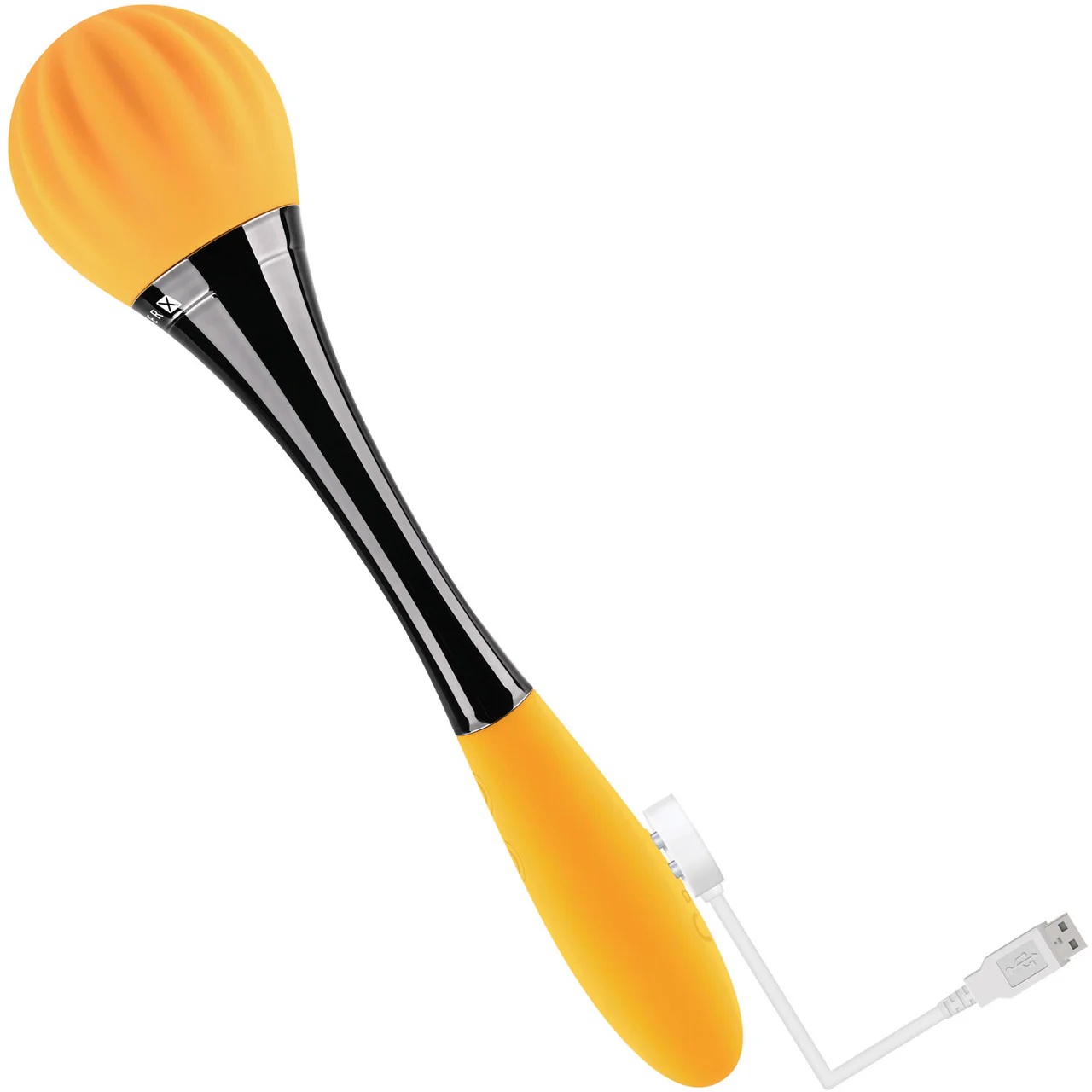 Gender X Sunflower Silicone Rechargeable Waterproof Double Ended Vibrator - Yellow & Black - Image 4