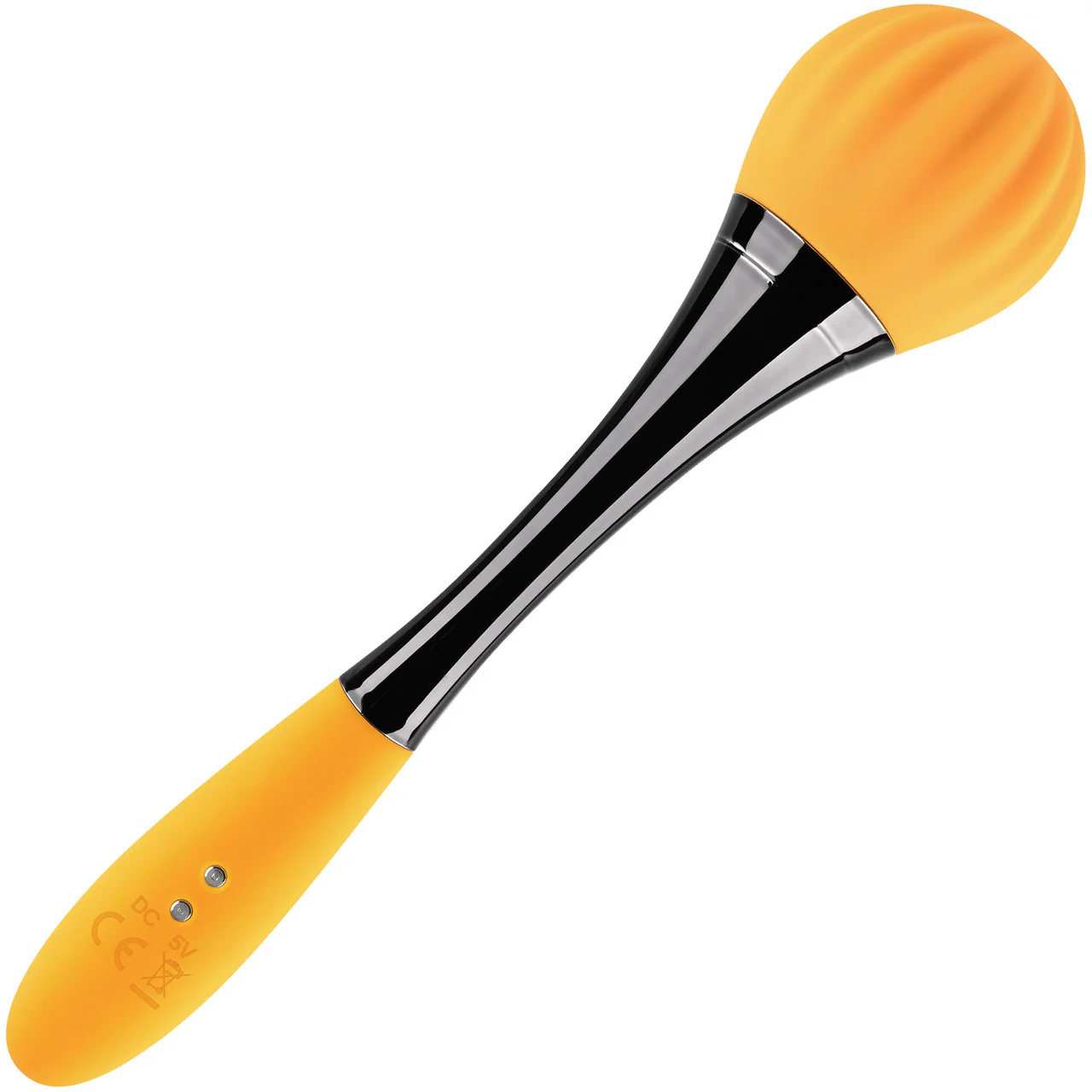 Gender X Sunflower Silicone Rechargeable Waterproof Double Ended Vibrator - Yellow & Black - Image 5