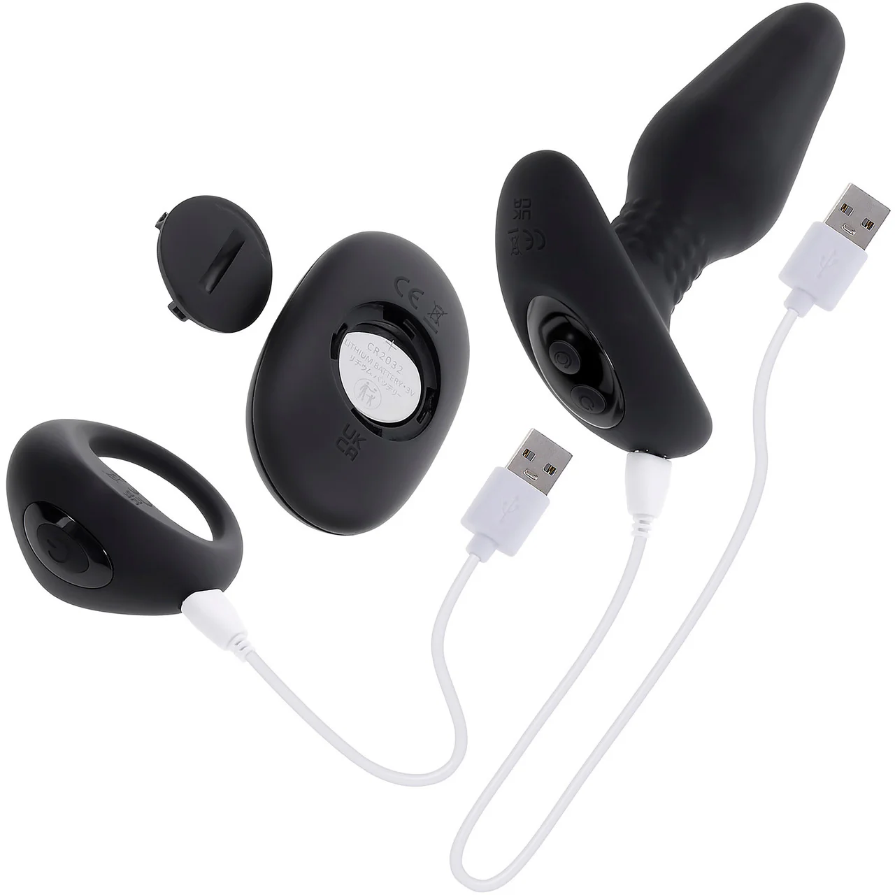 Gender X Teamwork Set With Silicone Vibrating Cock Ring And Butt Plug With Rotating Beads & Remote - Image 9