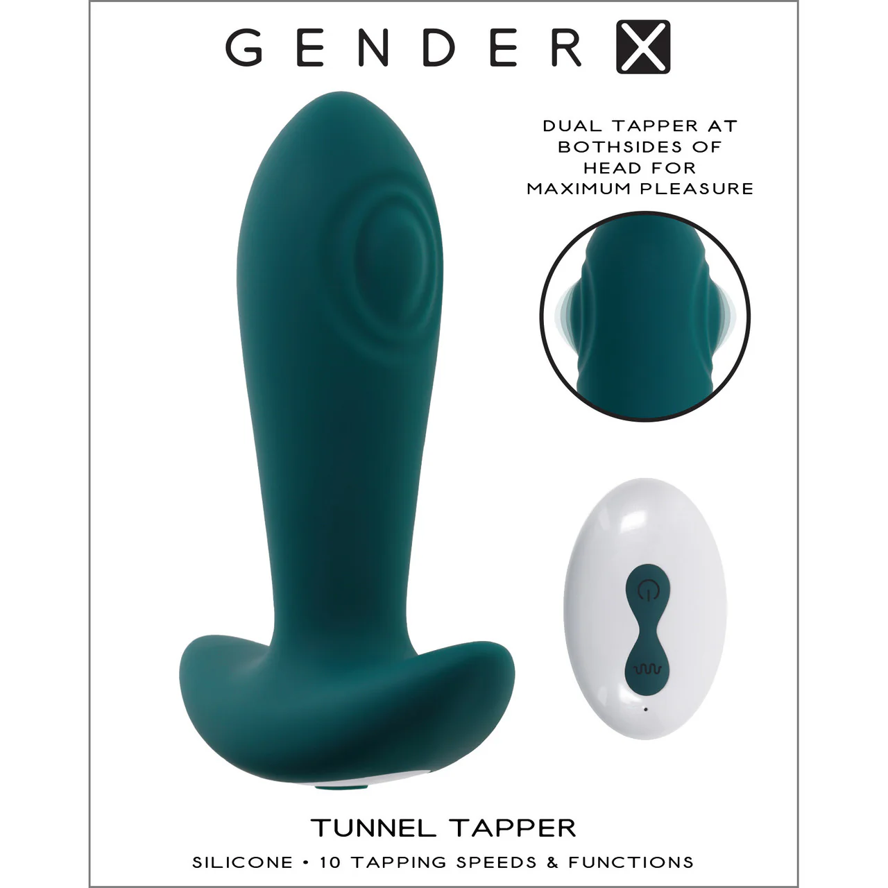 Gender X Tunnel Tapper Rechargeable Waterproof Silicone Butt Plug With Remote - Image 16