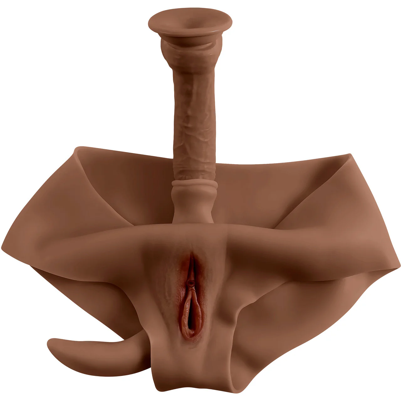 Gender X Undergarments Briefs Wearable Silicone Penetrable Vagina - Chocolate - Image 3