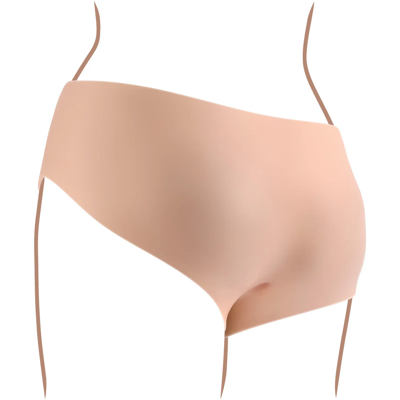 Gender X Undergarments Briefs Wearable Silicone Penetrable Vagina - Vanilla - Image 8