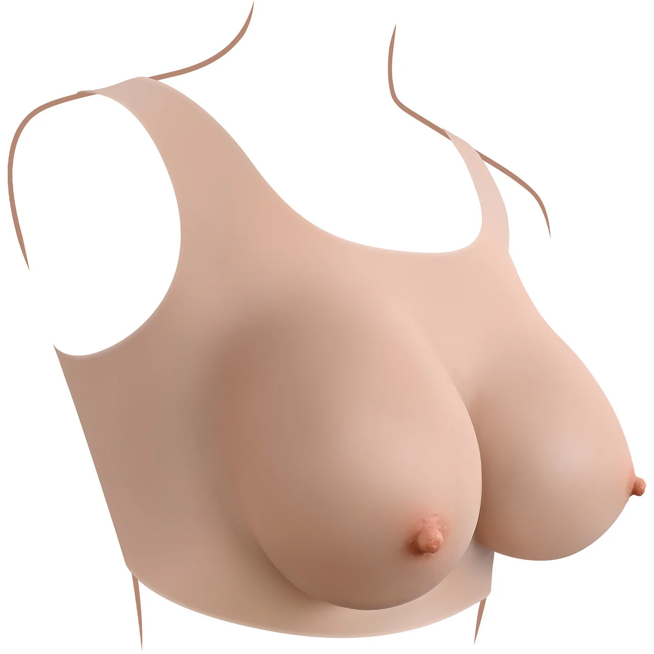 Gender X Undergarments Plate D-Cup Wearable Silicone Breasts - Vanilla - Image 4