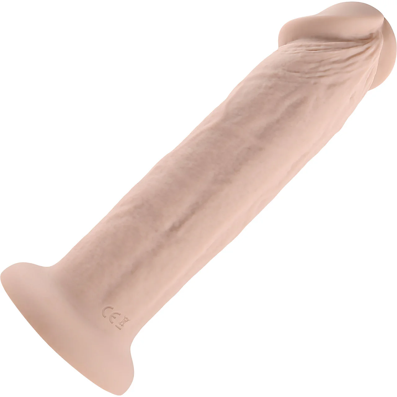 Girthy Vibrating Rechargeable Waterproof 7" Silicone Suction Cup Dildo By Evolved Novelties - Vanilla - Image 3