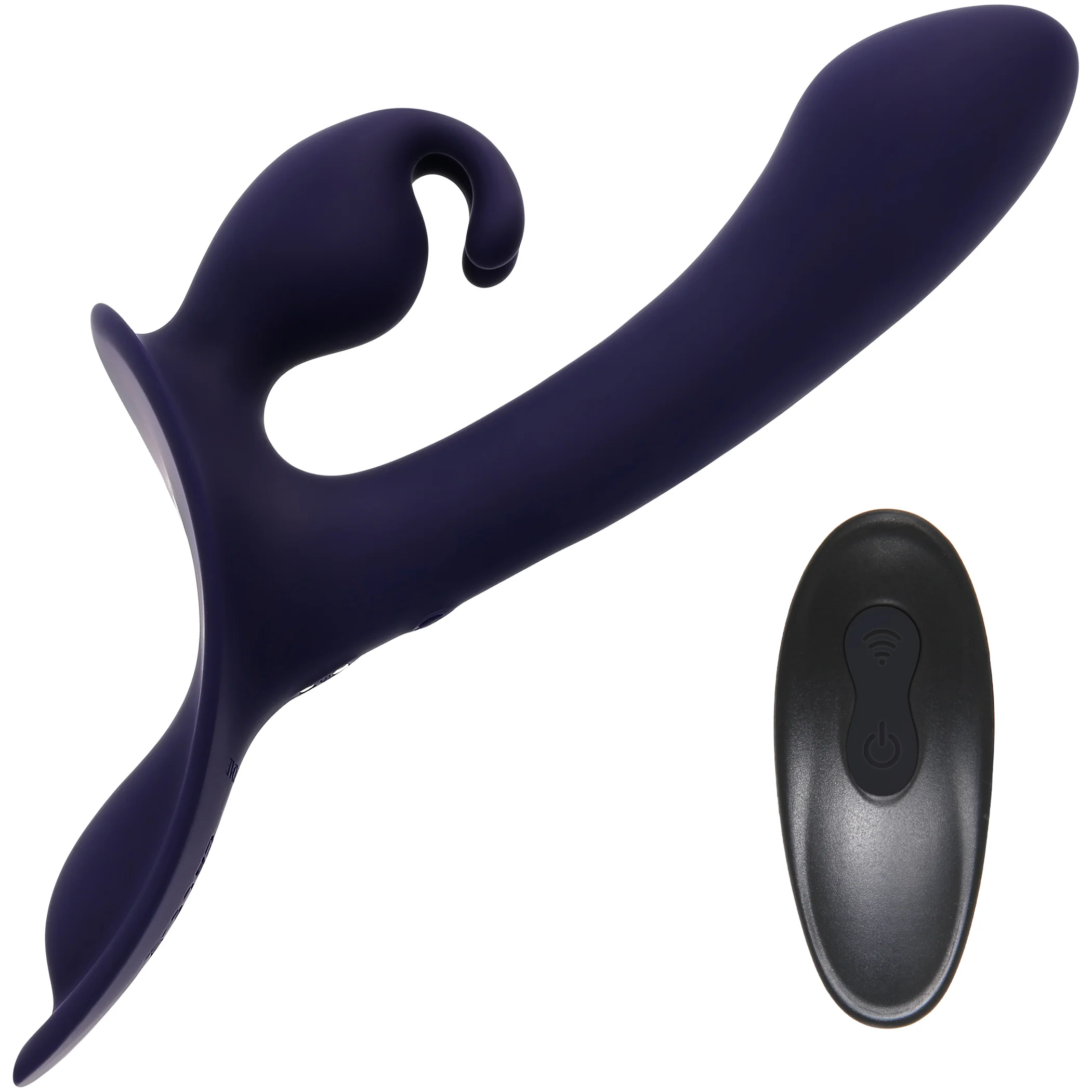 Giving Vibes Rechargeable Silicone Triple Stimulation Strap-On Vibrator By Evolved Novelties - Image 3