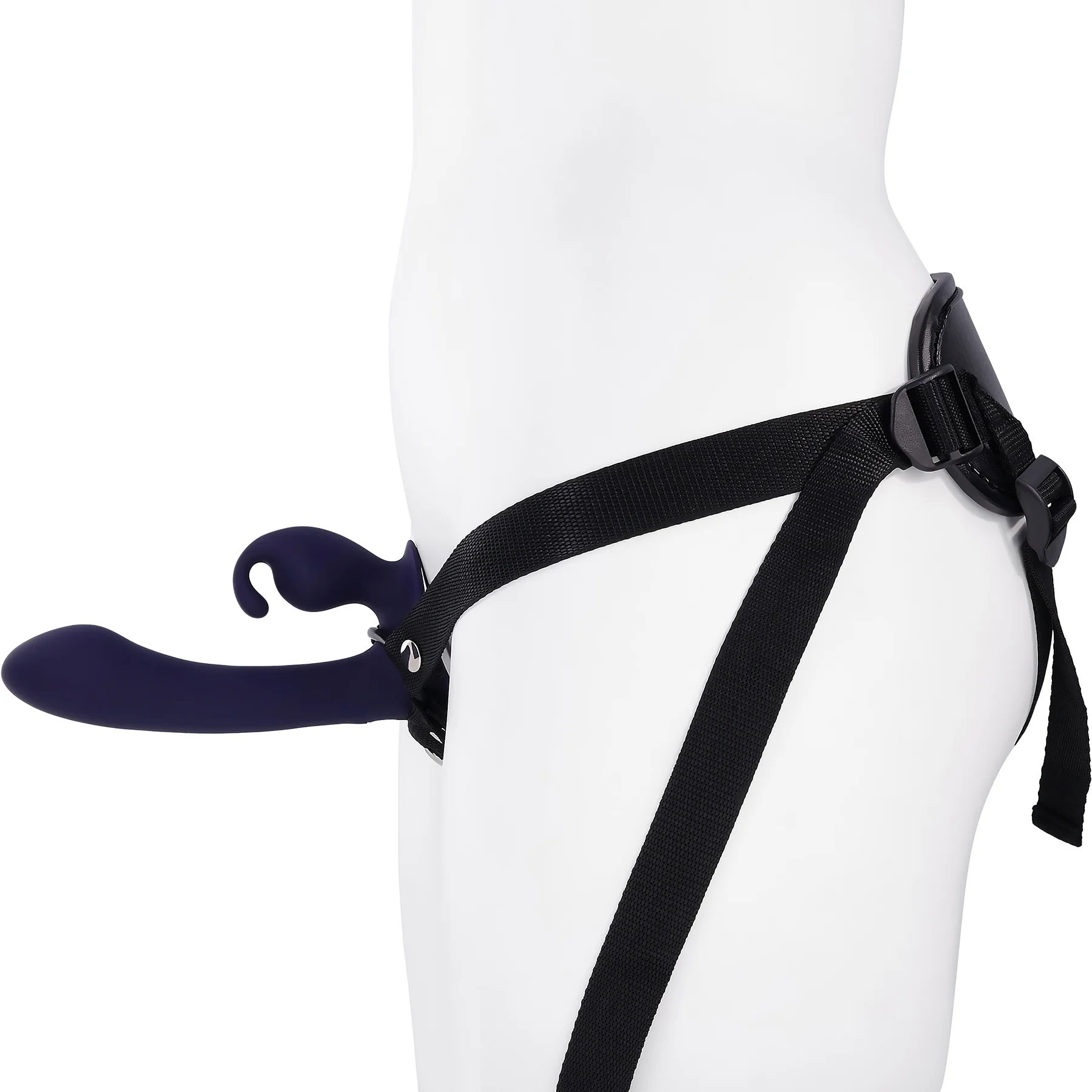 Giving Vibes Rechargeable Silicone Triple Stimulation Strap-On Vibrator By Evolved Novelties - Image 7