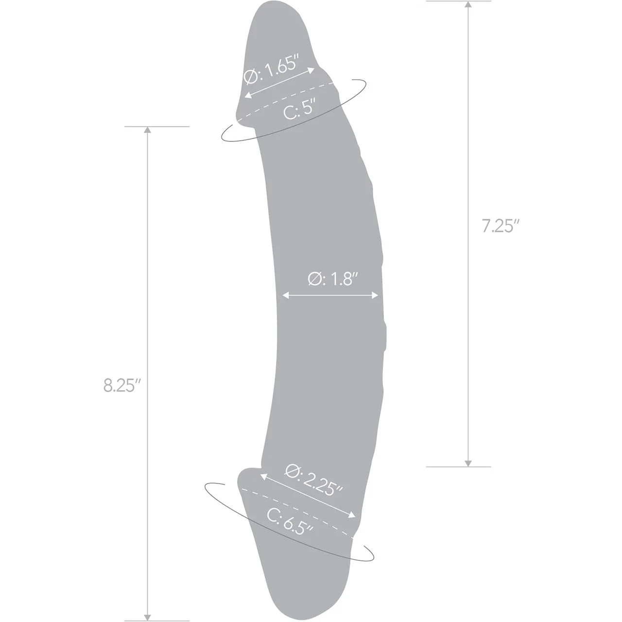 Gläs 10.5" Girthy Realistic Double Ended Glass Dildo - Clear - Image 5