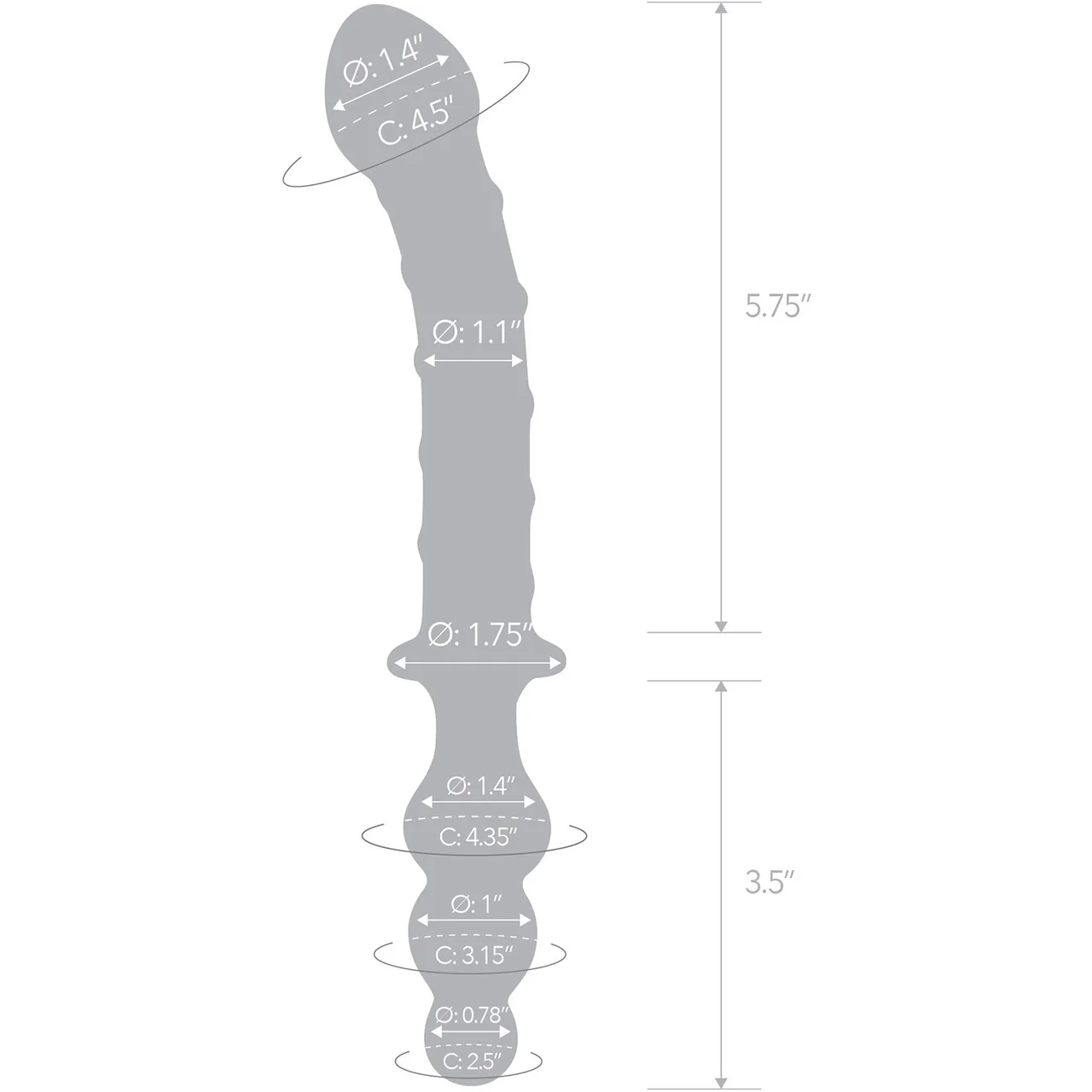 Gläs 10" Twister Dual-Ended Glass Dildo - Clear & Blue - Image 4