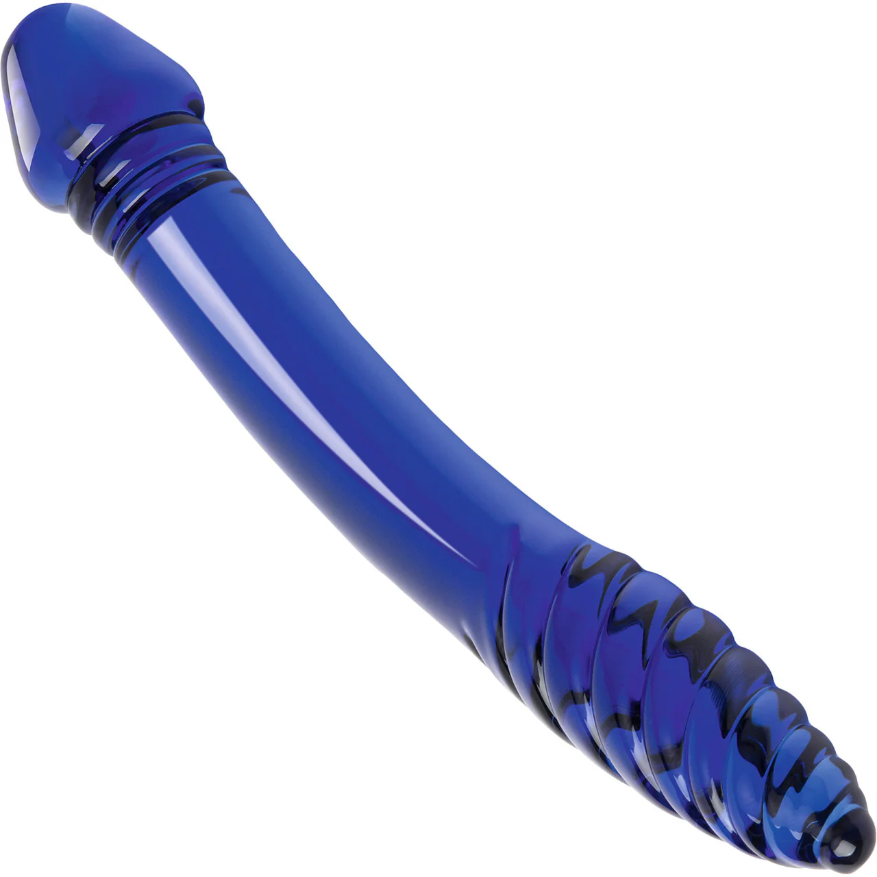 Gläs 11" Double Sided Glass G-Spot Dildo - Blue - Image 3