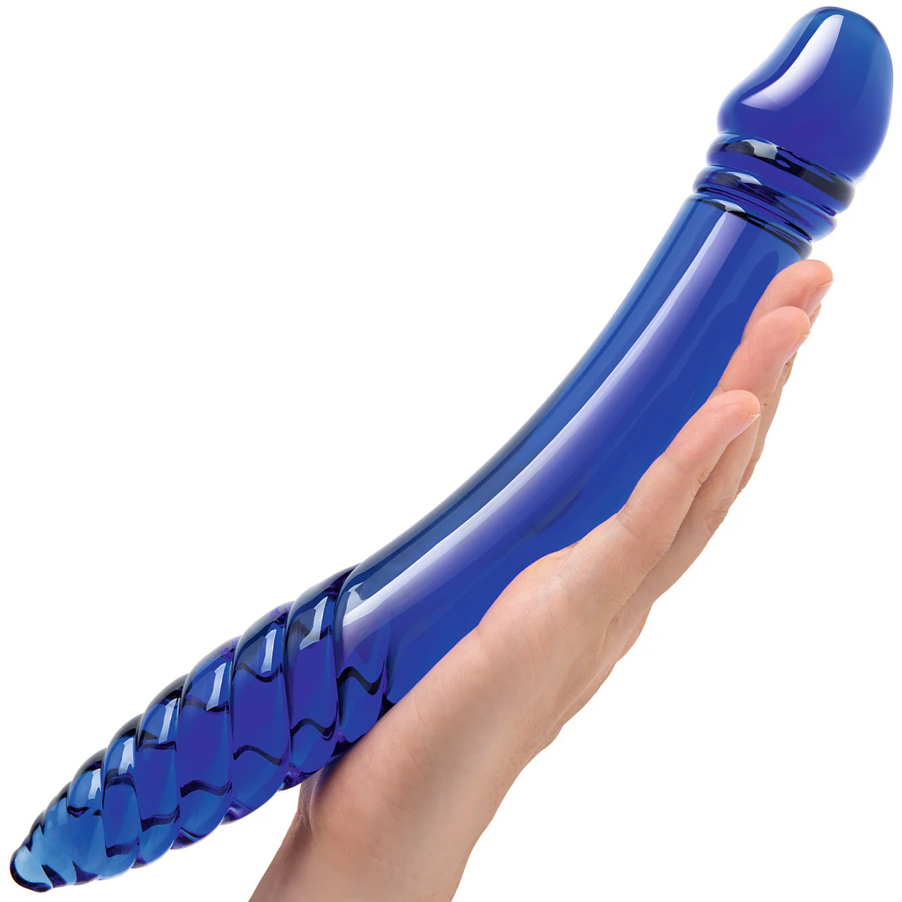 Gläs 11" Double Sided Glass G-Spot Dildo - Blue - Image 4