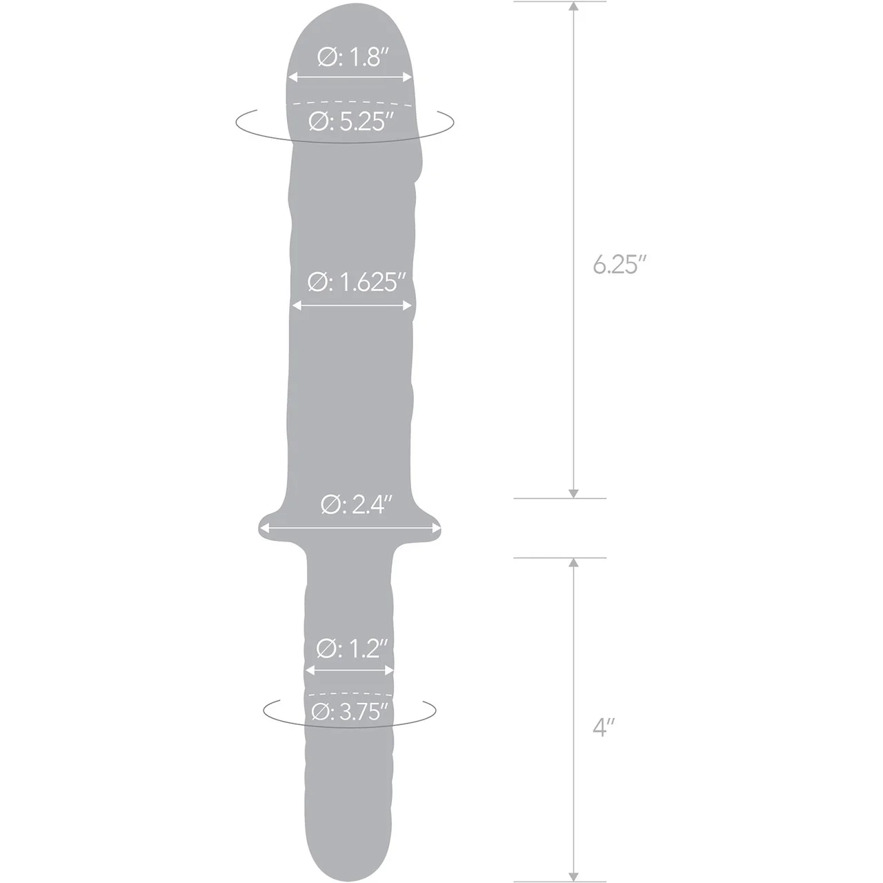 Gläs 11" Girthy Cock Double Ended Glass Dildo With Handle - Clear - Image 5